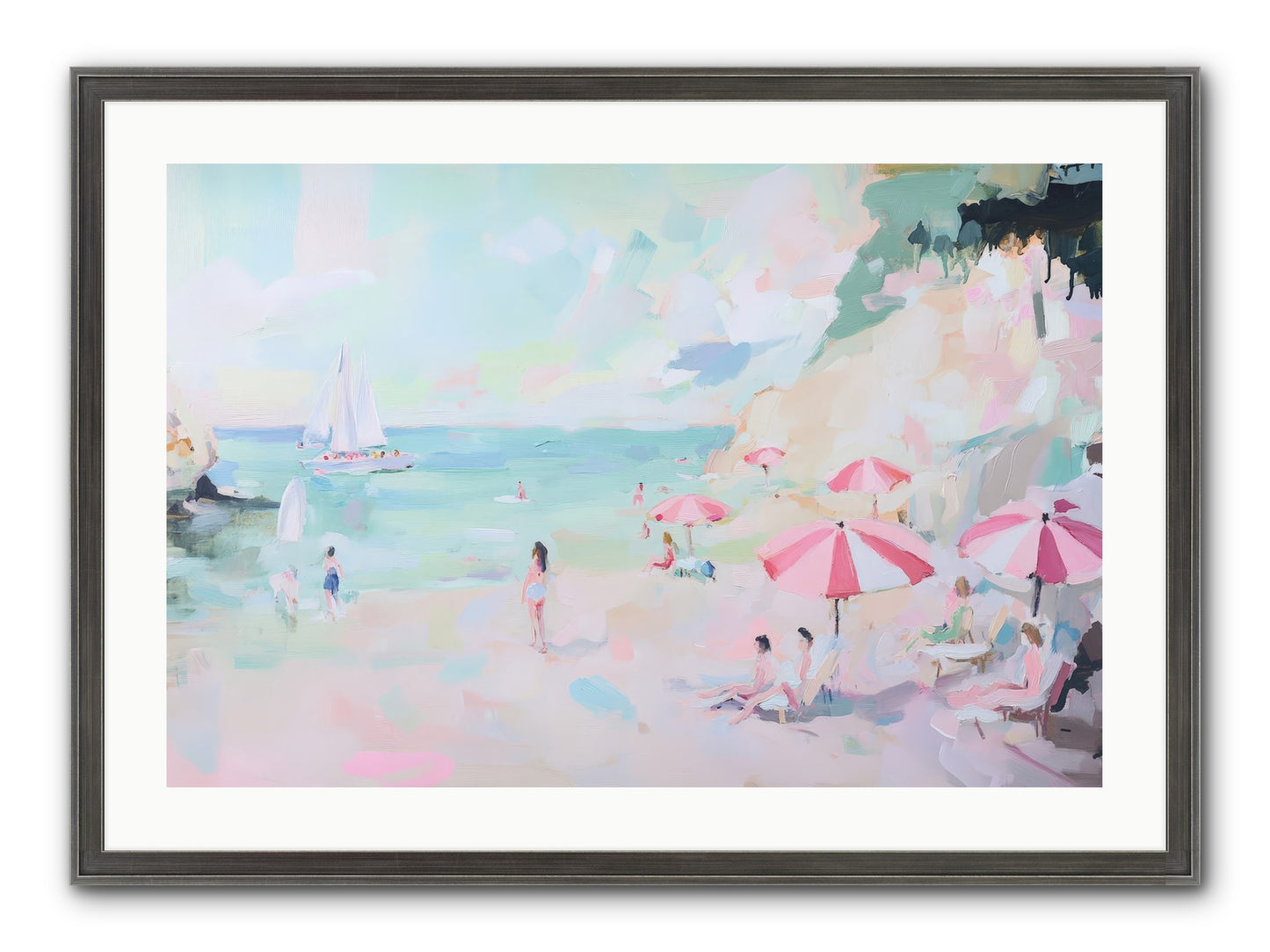 Côte D'Azur Blues Framed Print - Slimwoods Black/Silver 30x20