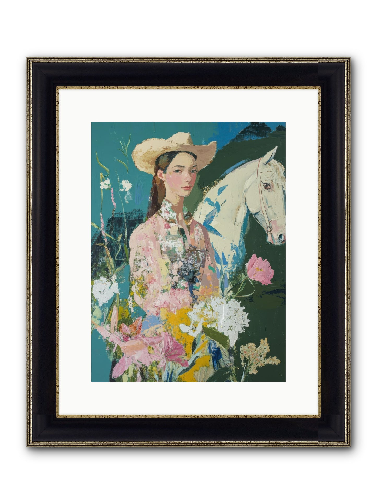Caballero's Journey Framed Print - Black & Gold 12x16