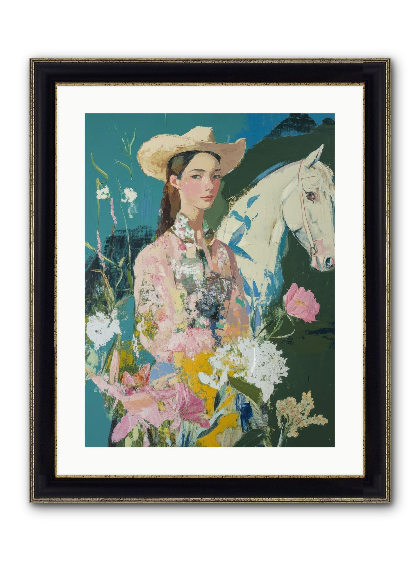 Caballero's Journey Framed Print - Black & Gold 18x24
