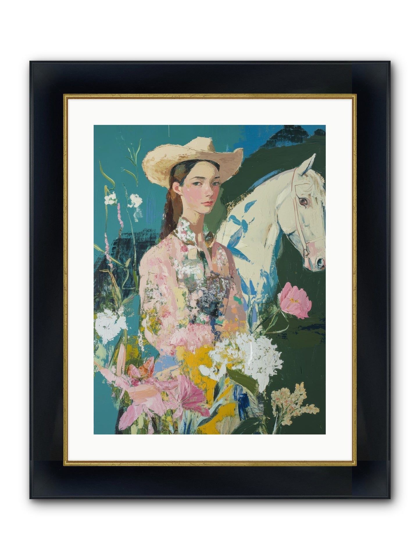 Caballero's Journey Framed Print - Wide Black w/Gold 18x24