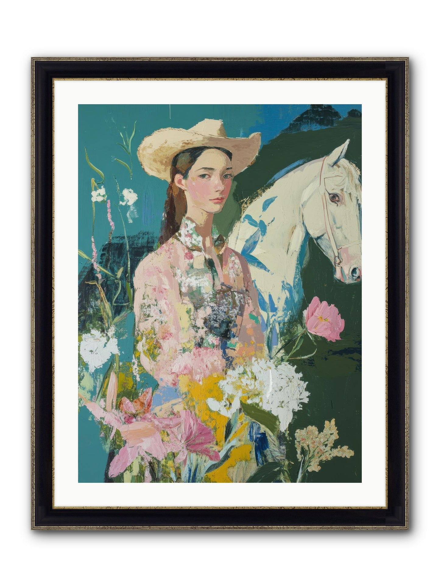 Caballero's Journey Framed Print - Black & Gold 24x32