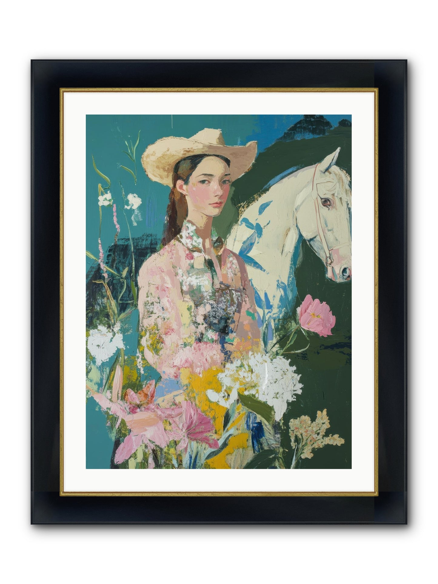 Caballero's Journey Framed Print - Wide Black w/Gold 24x32