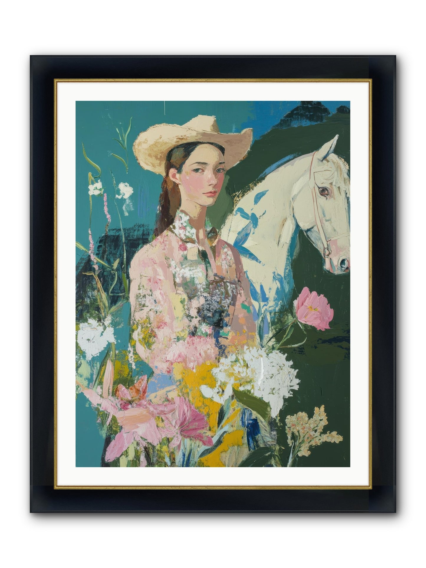 Caballero's Journey Framed Print - Wide Black w/Gold 30x40