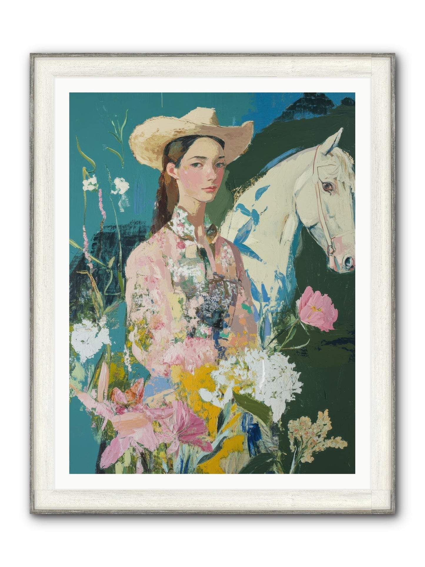 Caballero's Journey Framed Print - Driftwood White 36x48