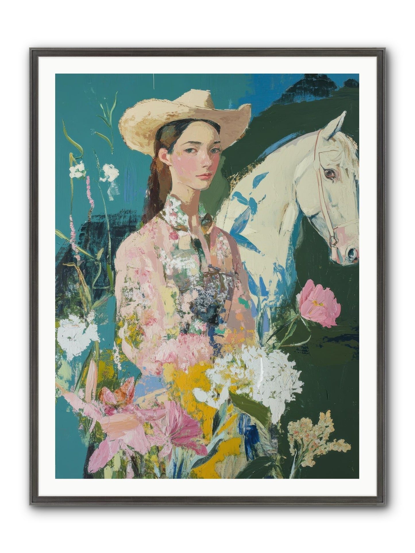 Caballero's Journey Framed Print - Slimwoods Black/Silver 36x48