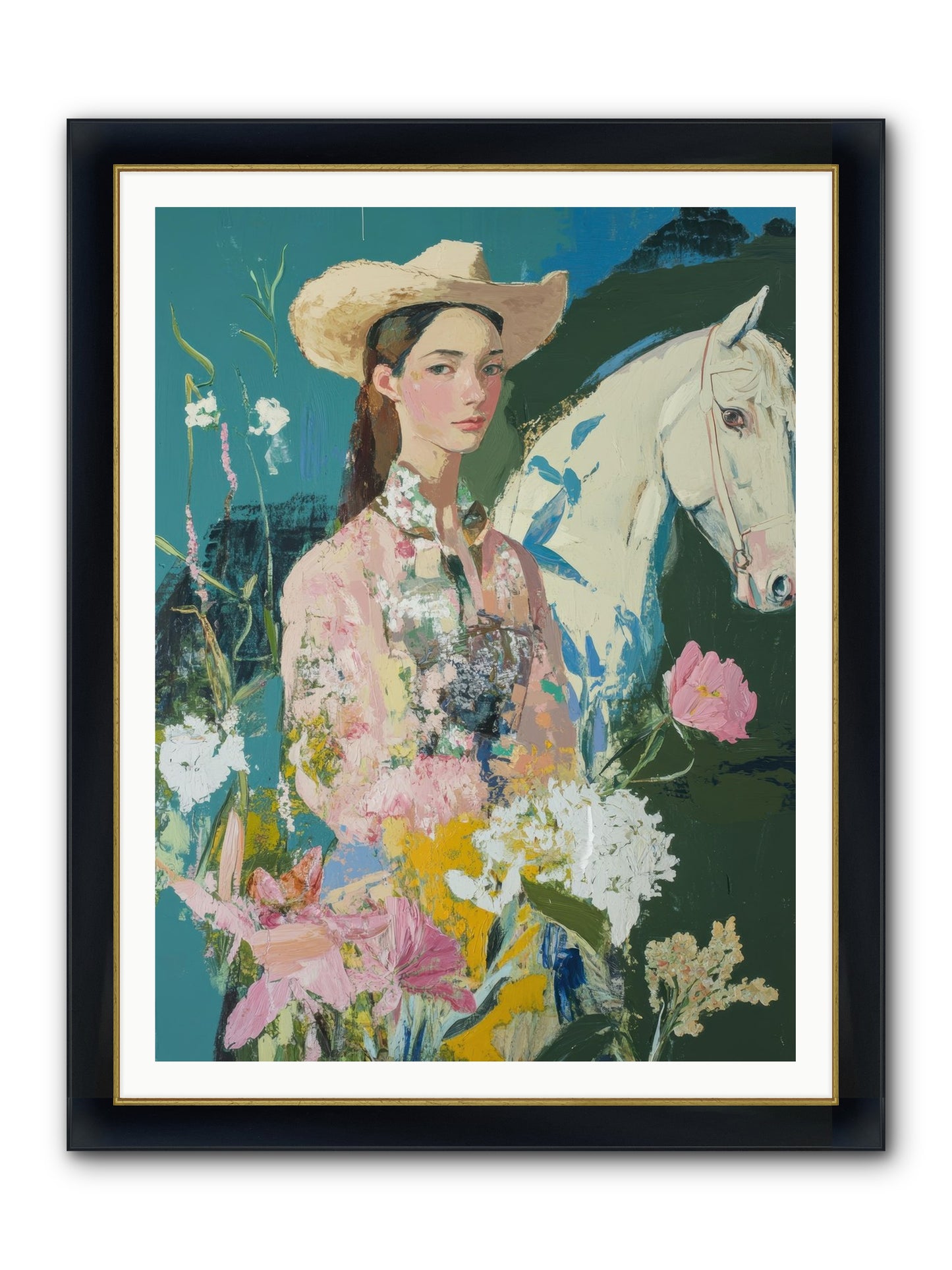 Caballero's Journey Framed Print - Wide Black w/Gold 36x48