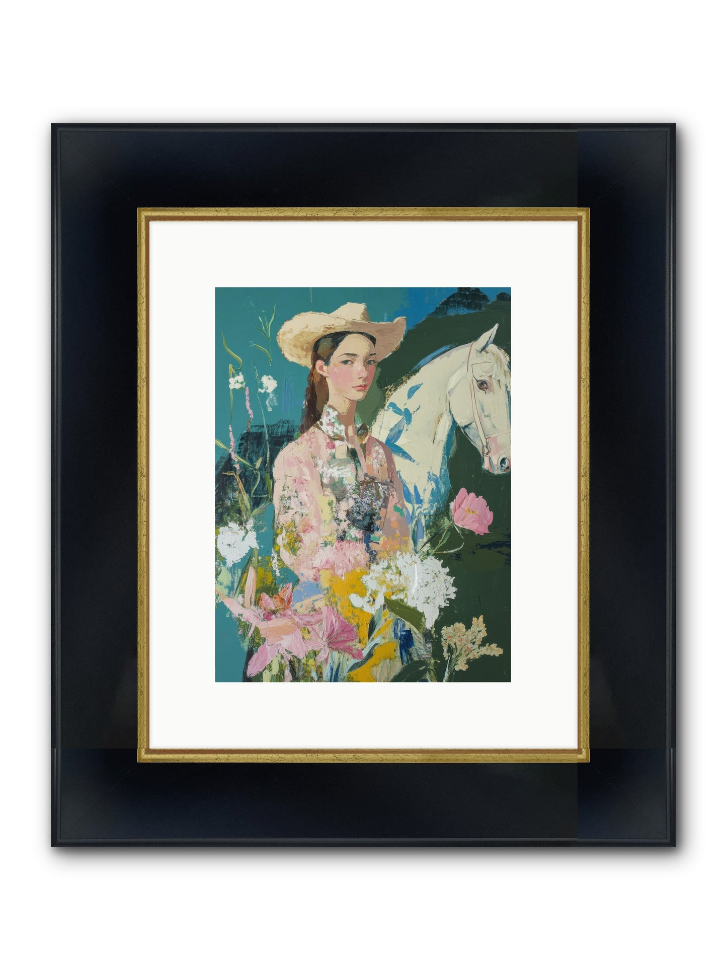 Caballero's Journey Framed Print - Wide Black w/Gold 9x12