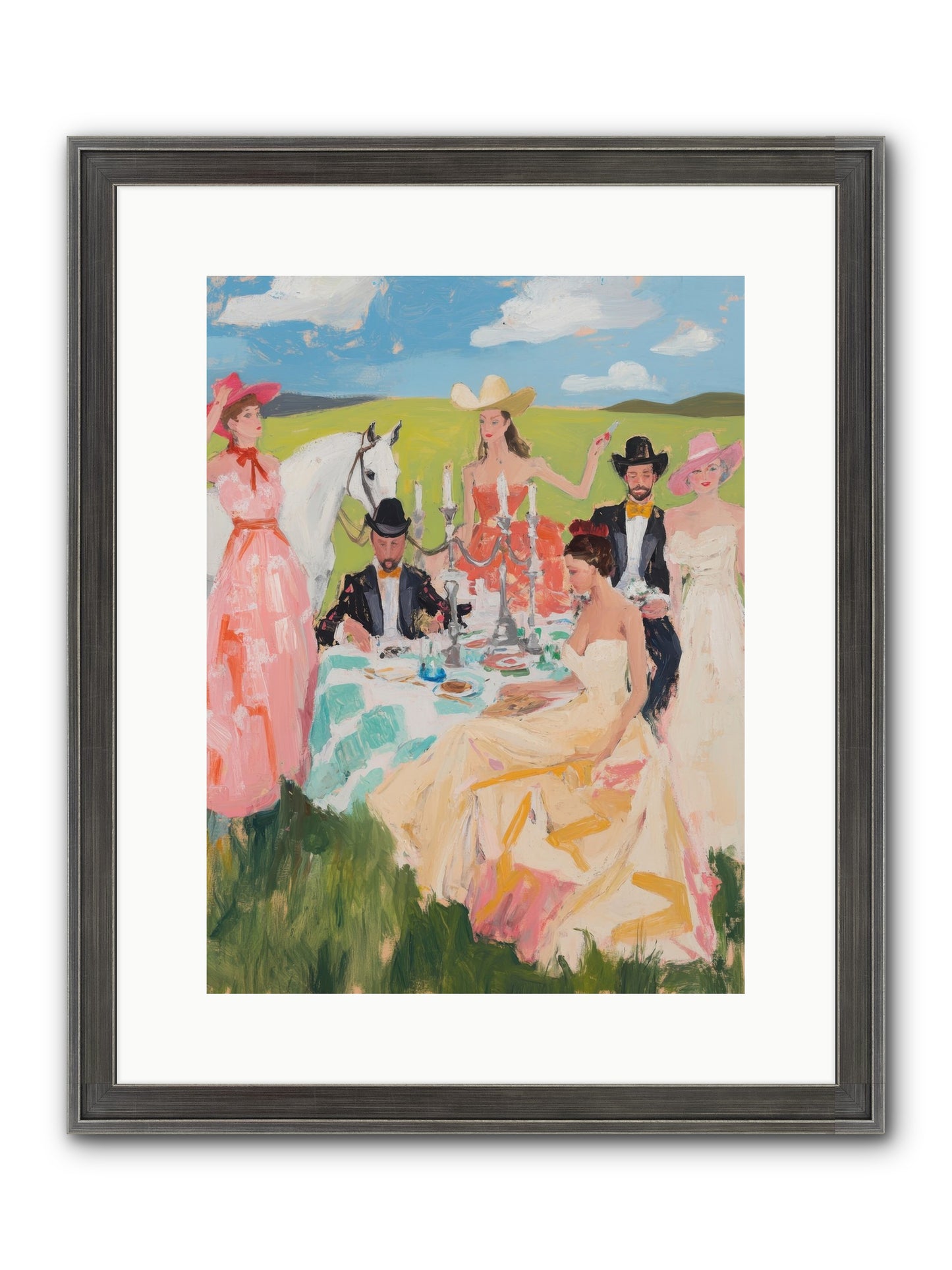 Cactus Flower Cotillion Framed Print - Slimwoods Black/Silver 12x16