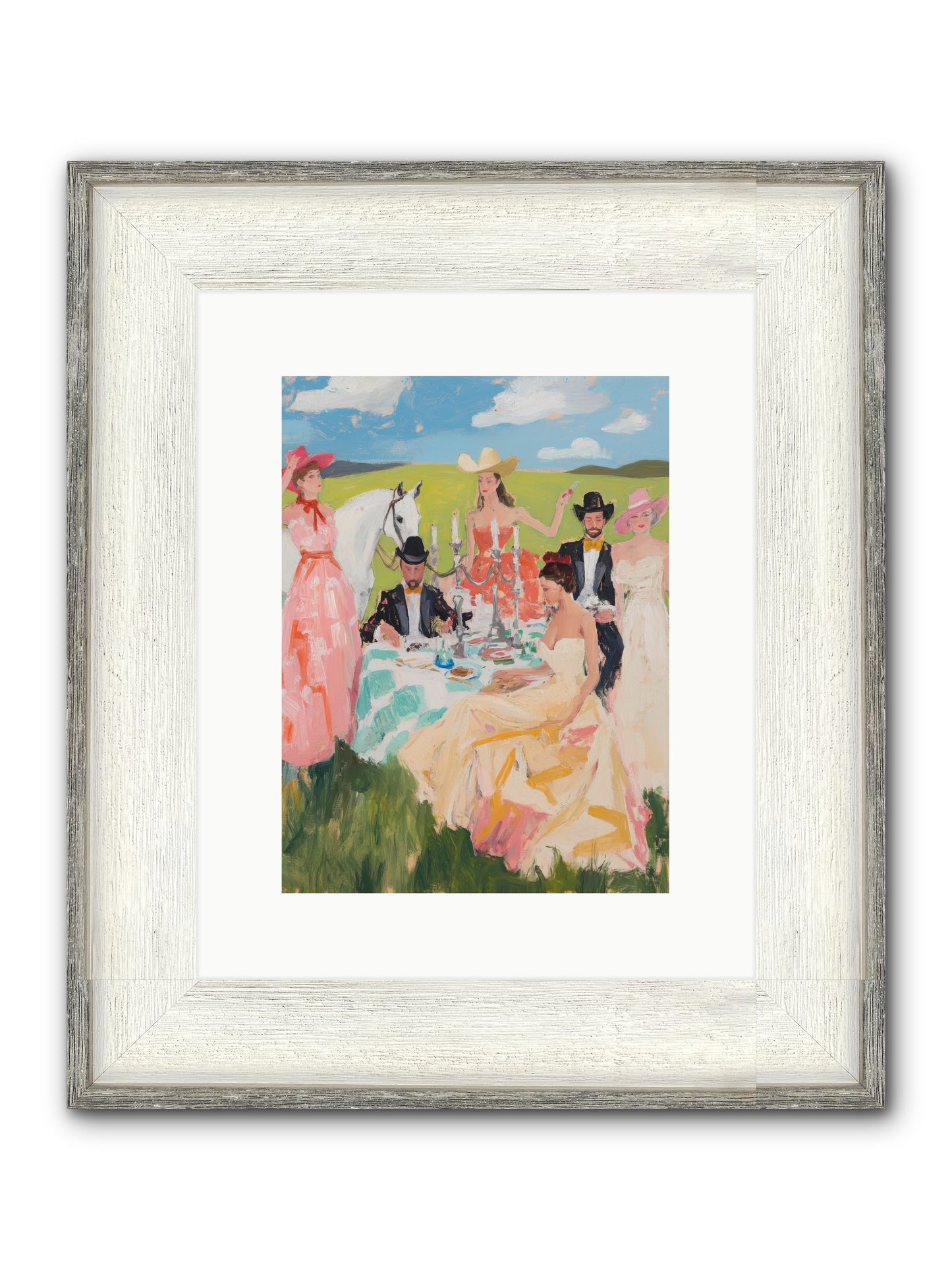 Cactus Flower Cotillion Framed Print - Driftwood White 9x12