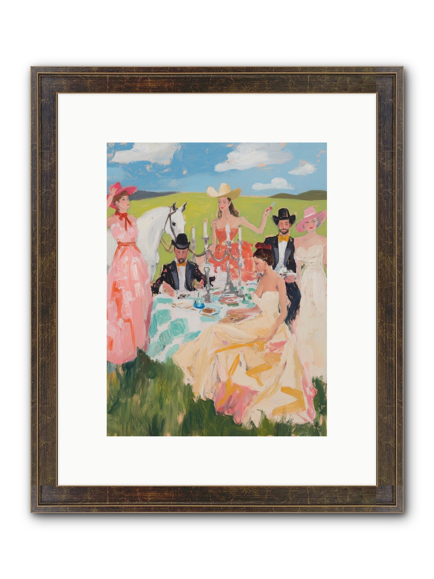 Cactus Flower Cotillion Framed Print - Slimwoods Black/Gold 9x12