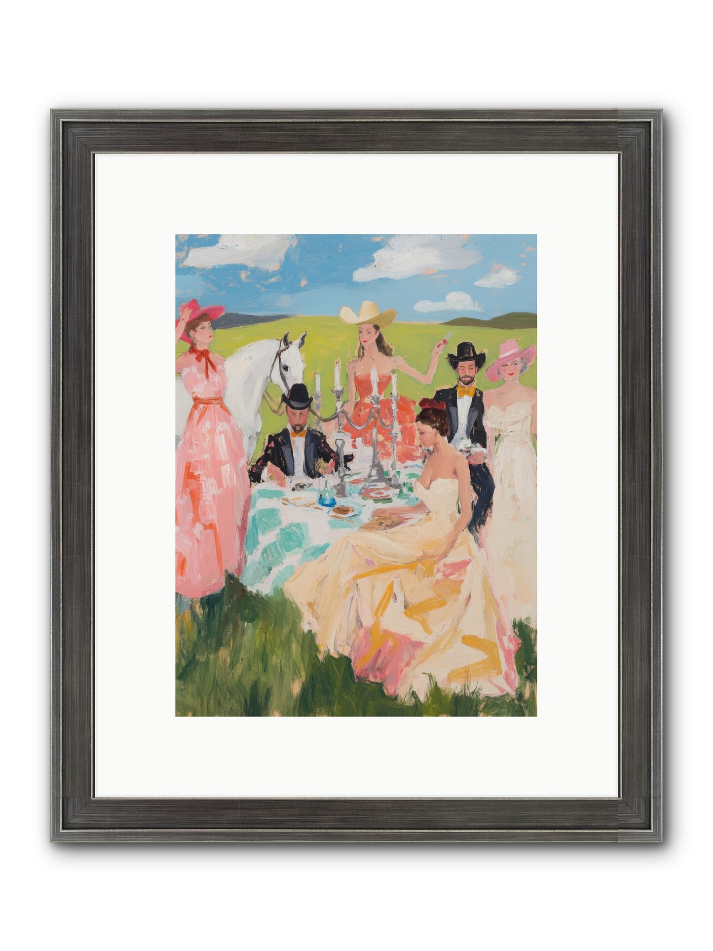Cactus Flower Cotillion Framed Print - Slimwoods Black/Silver 9x12