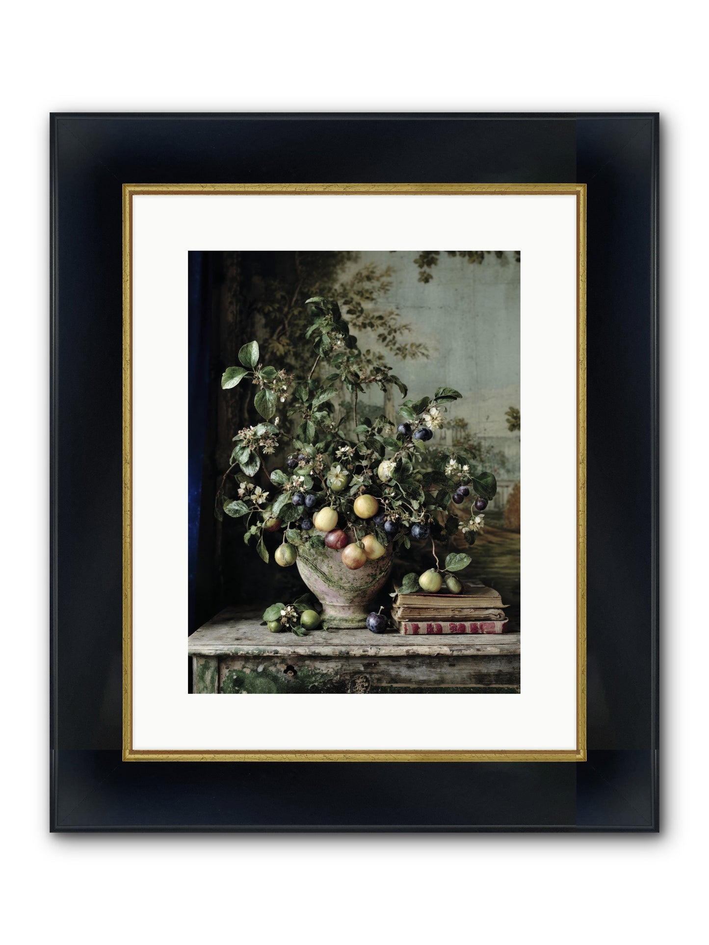 Cadence Framed Print - Wide Black w/Gold 12x16