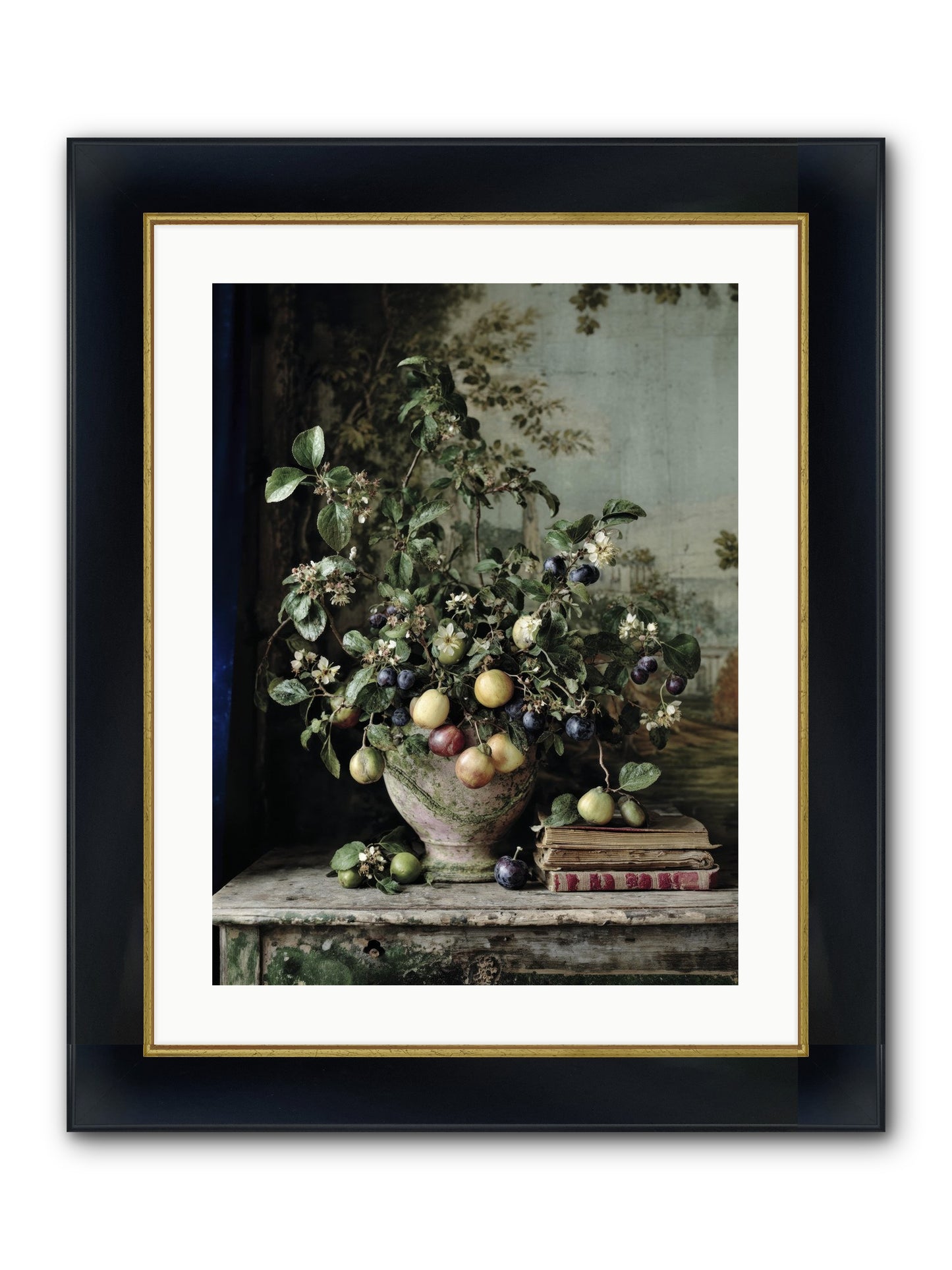 Cadence Framed Print - Wide Black w/Gold 18x24