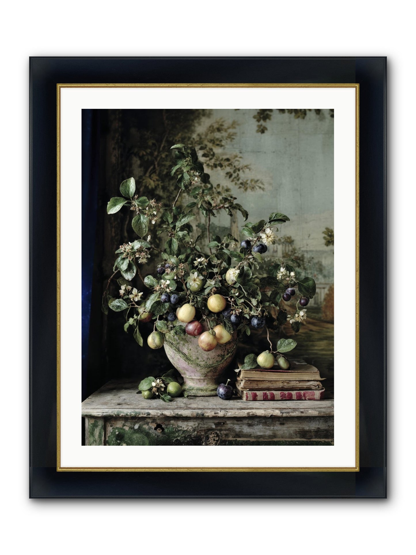 Cadence Framed Print - Wide Black w/Gold 24x32