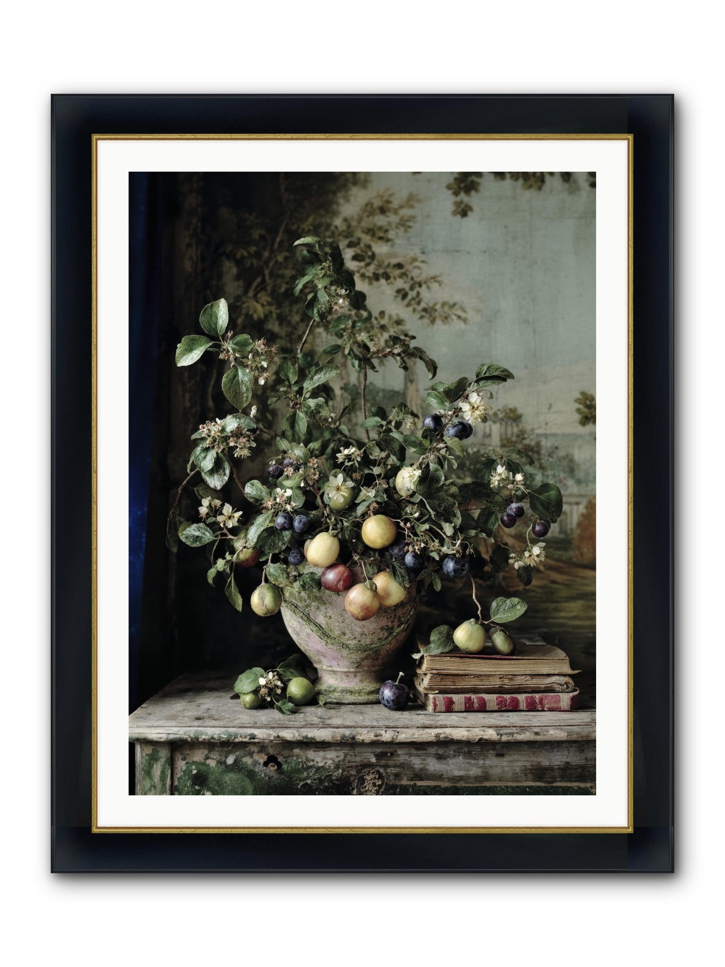 Cadence Framed Print - Wide Black w/Gold 30x40