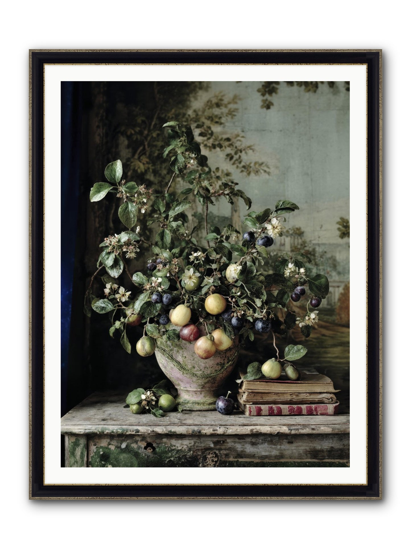 Cadence Framed Print - Black & Gold 36x48