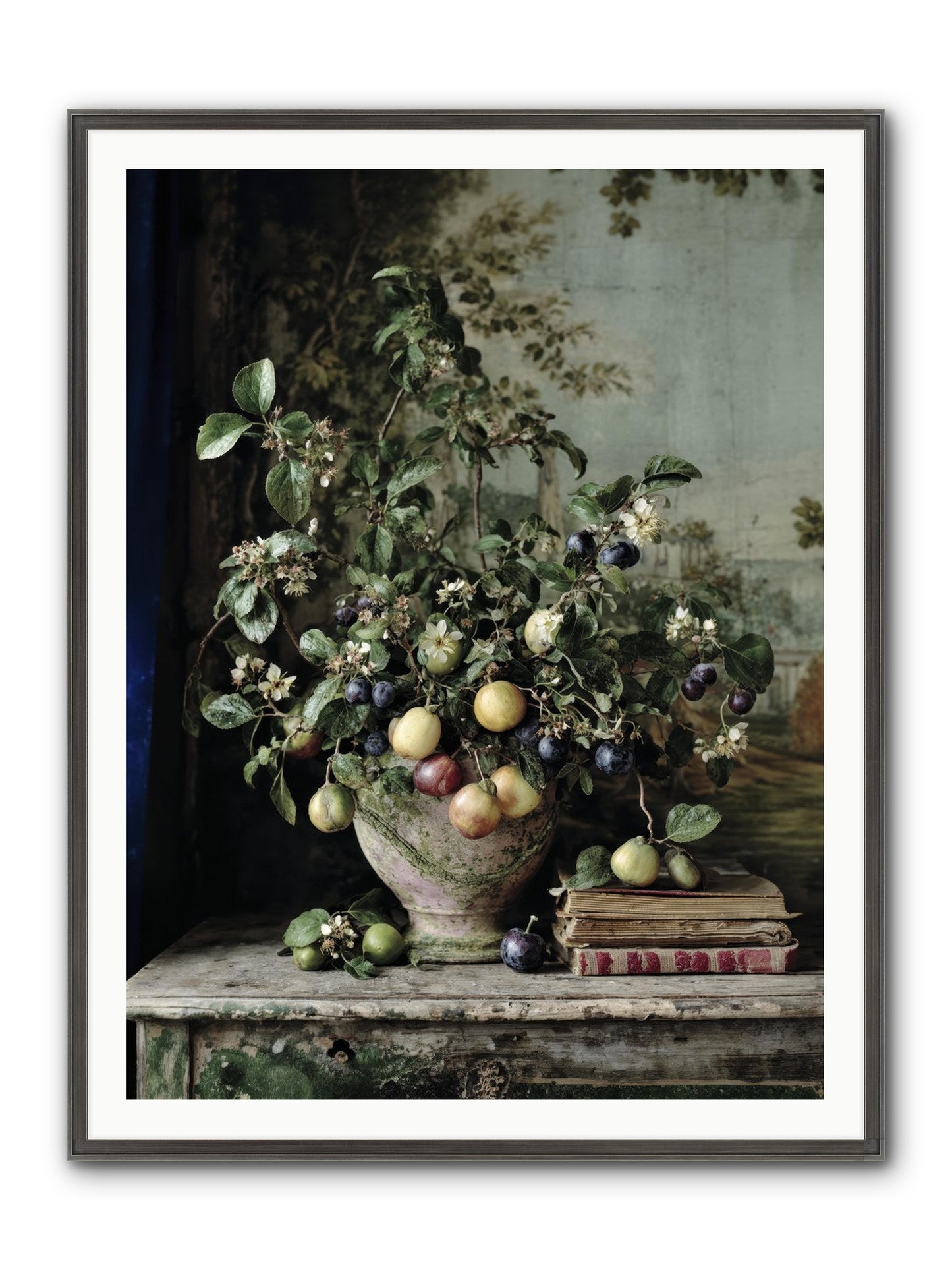 Cadence Framed Print - Slimwoods Black/Silver 36x48