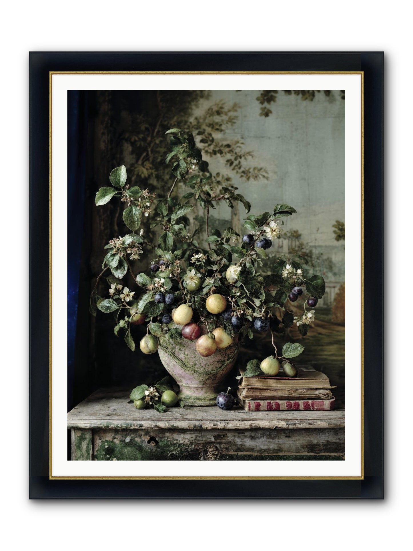 Cadence Framed Print - Wide Black w/Gold 36x48