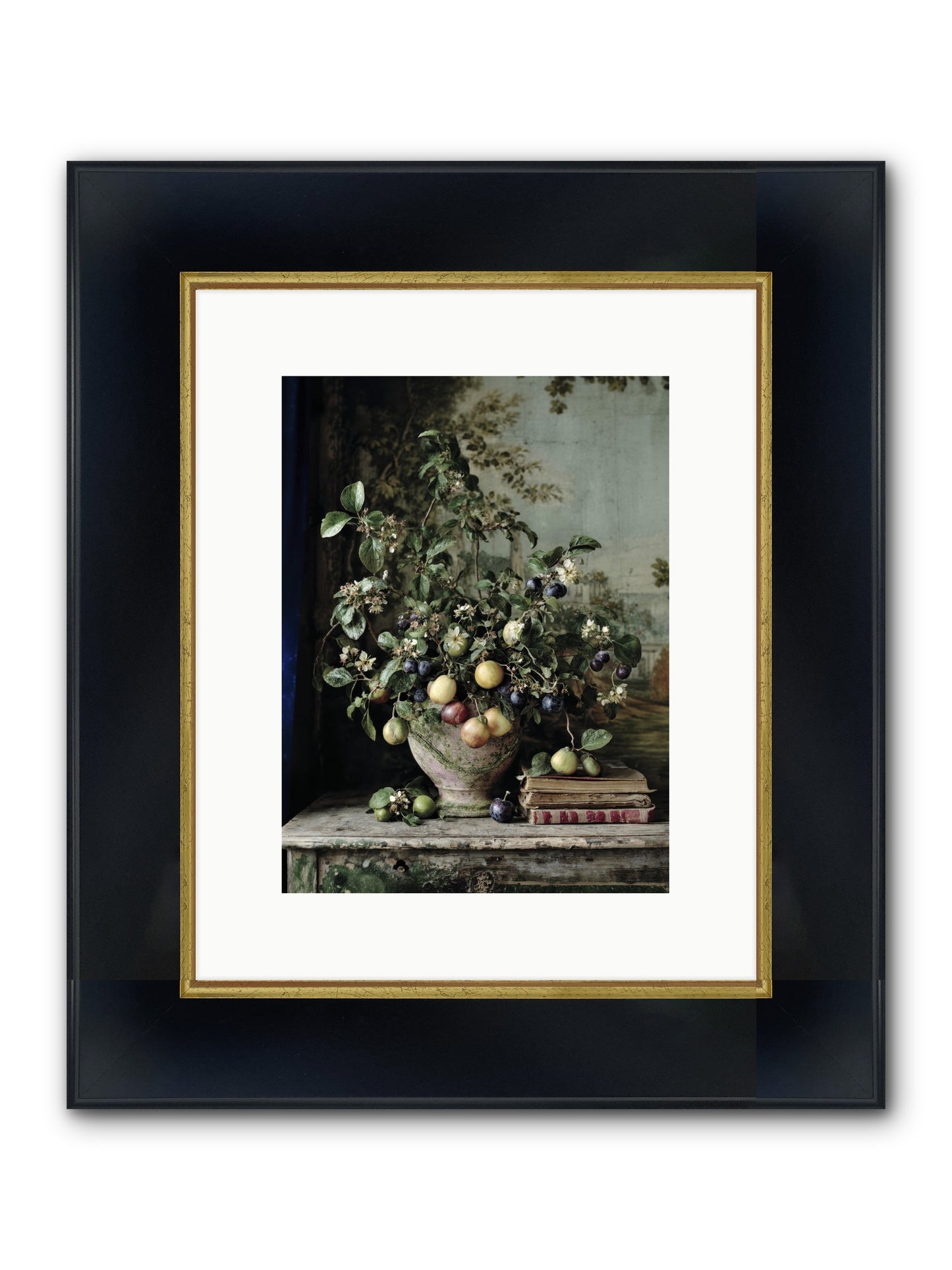 Cadence Framed Print - Wide Black w/Gold 9x12