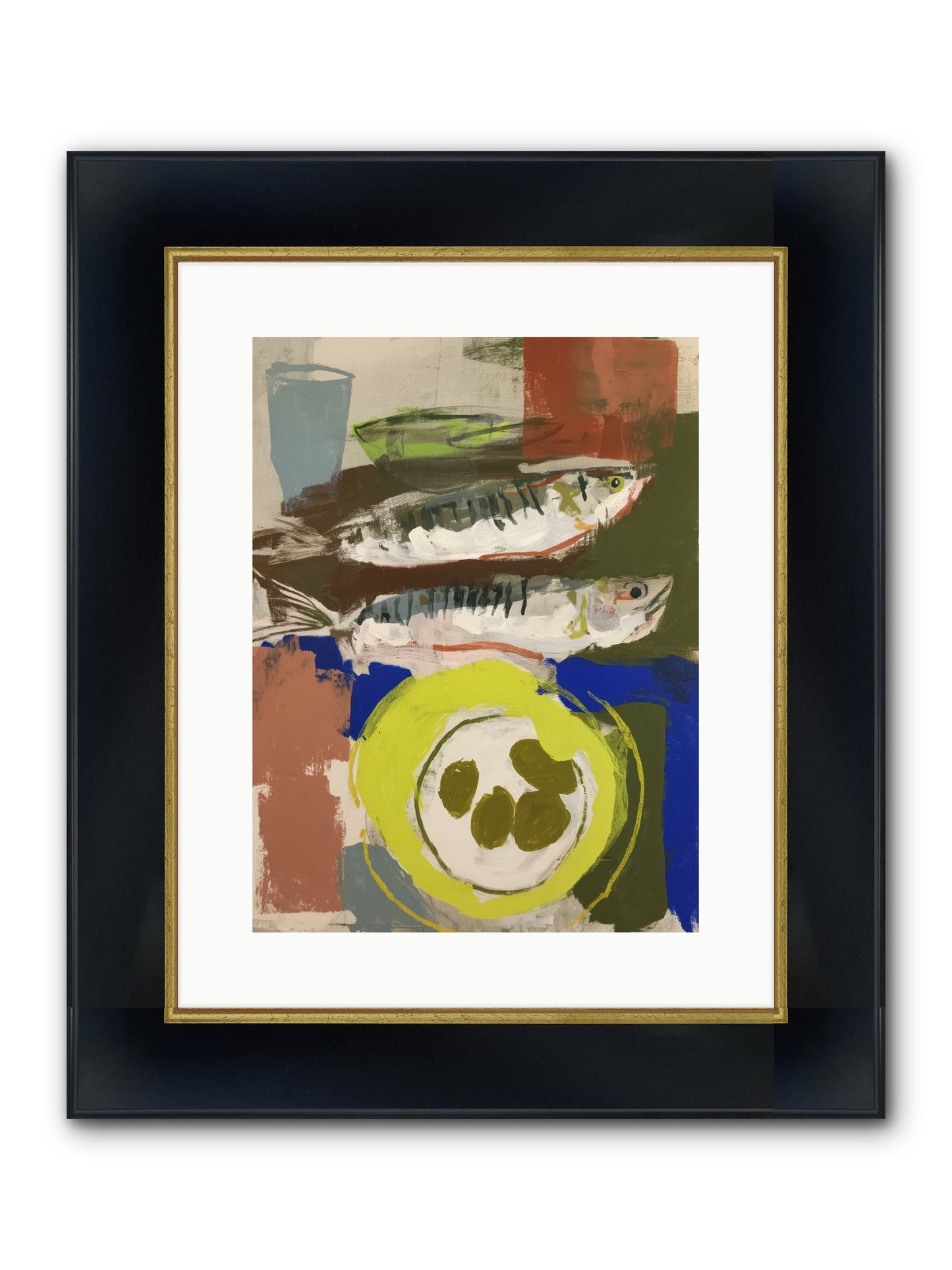 Café Reverie Framed Print - Wide Black w/Gold 12x16