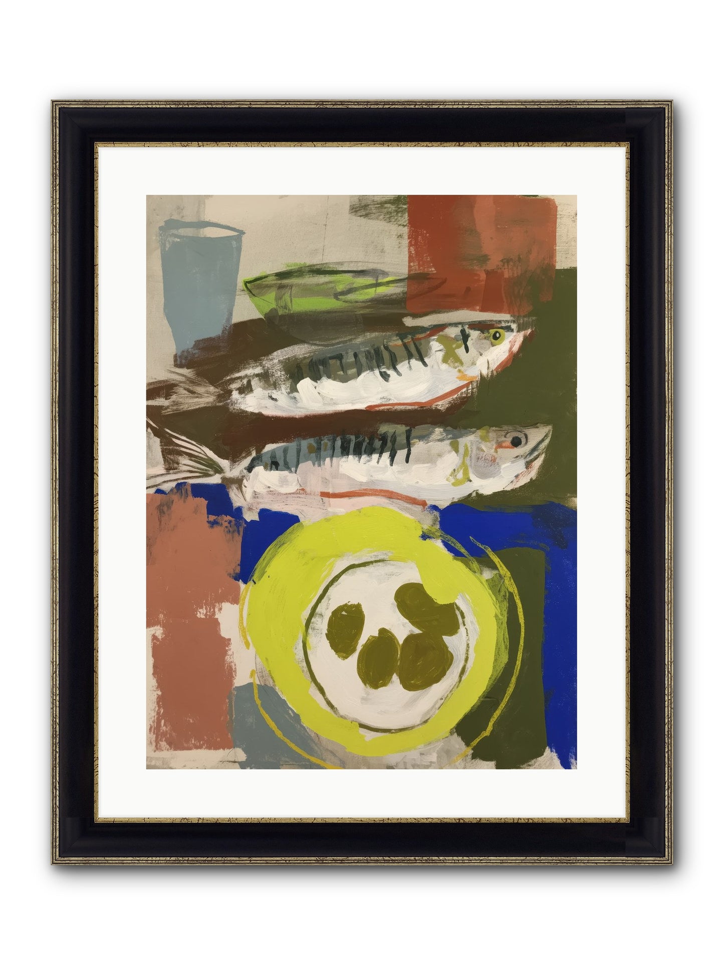 Café Reverie Framed Print - Black & Gold 18x24