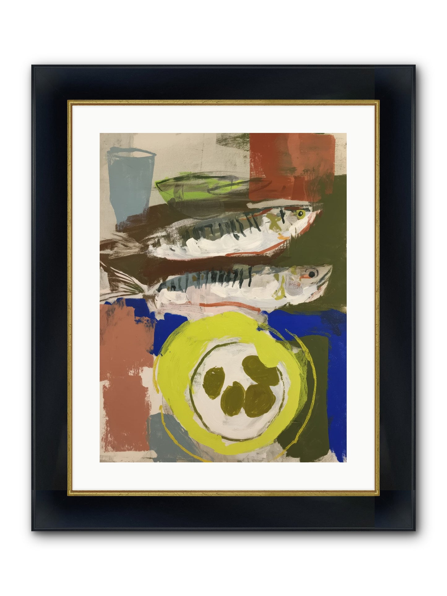 Café Reverie Framed Print - Wide Black w/Gold 18x24