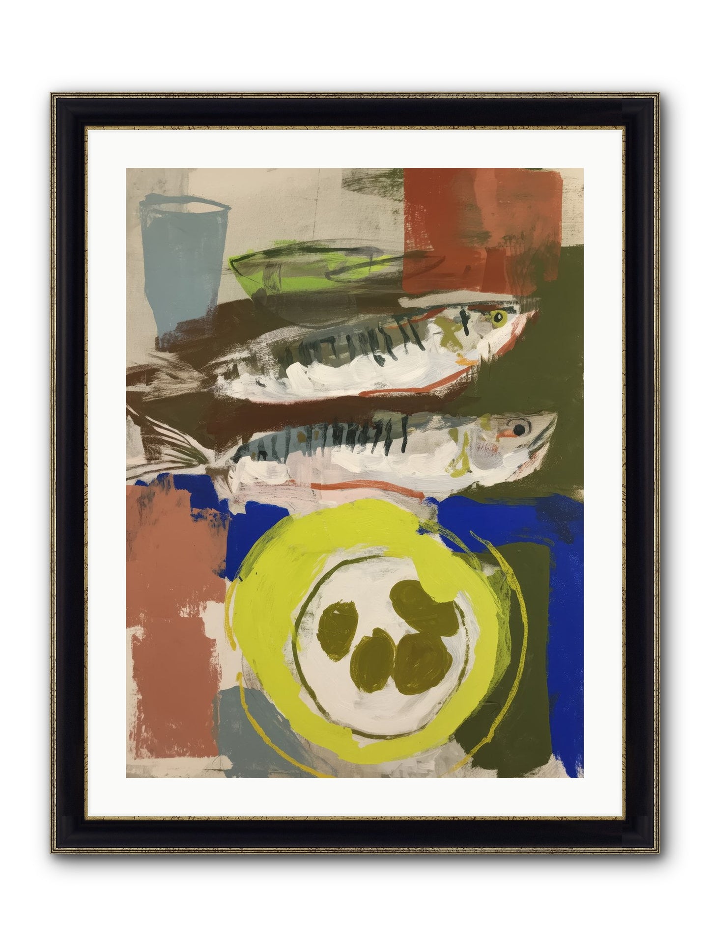 Café Reverie Framed Print - Black & Gold 24x32
