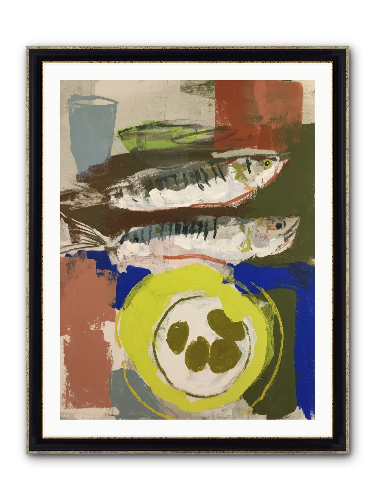 Café Reverie Framed Print - Black & Gold 30x40