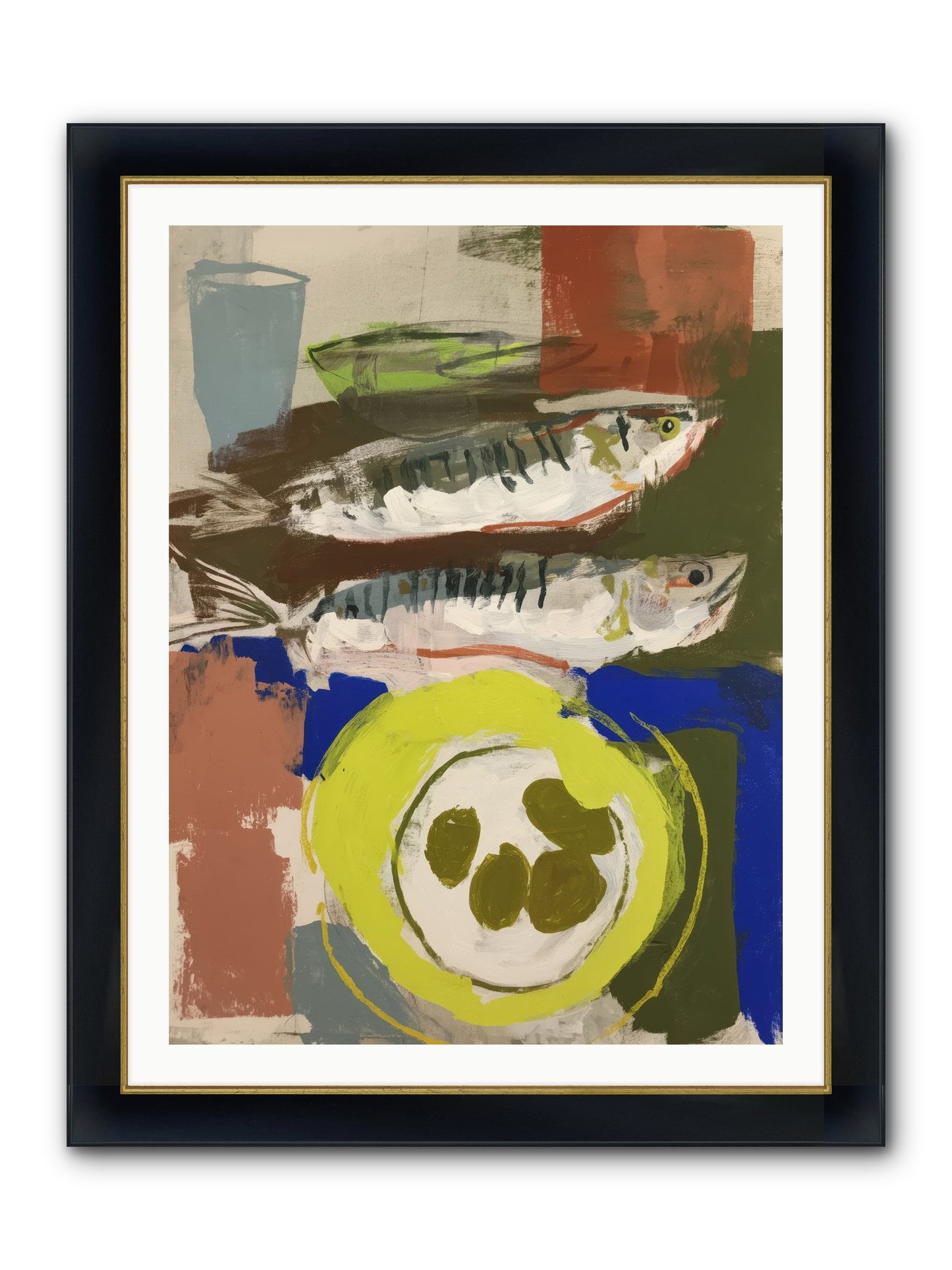 Café Reverie Framed Print - Wide Black w/Gold 30x40