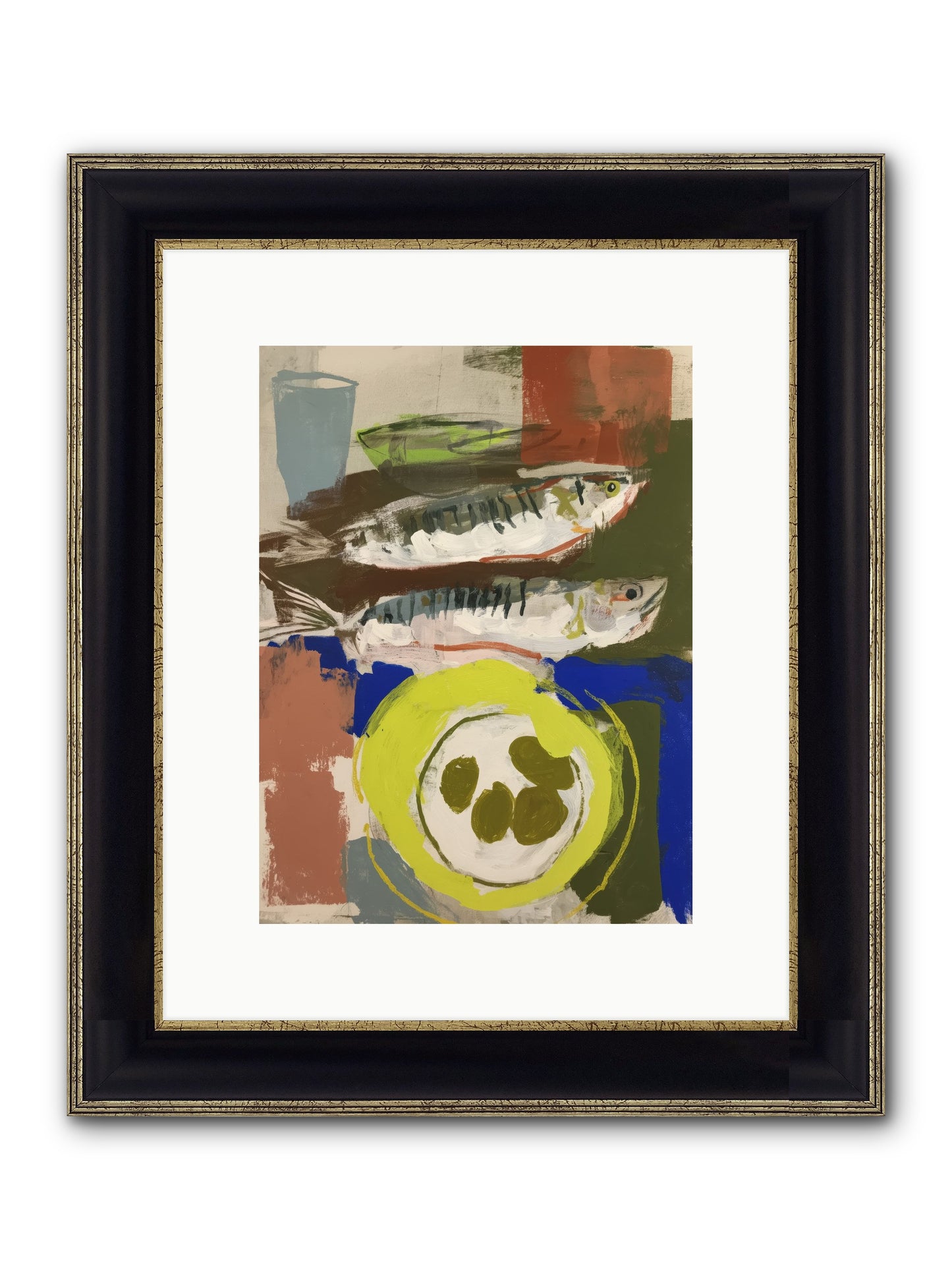 Café Reverie Framed Print - Black & Gold 9x12