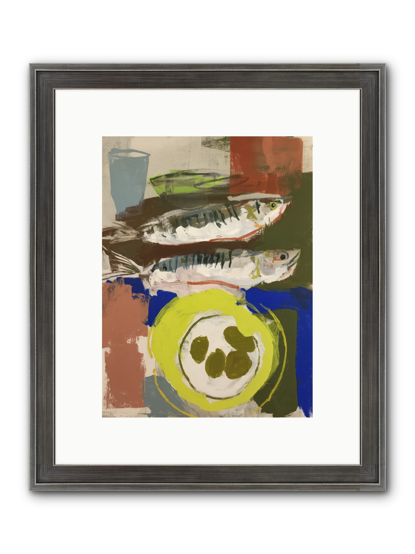 Café Reverie Framed Print - Slimwoods Black/Silver 9x12