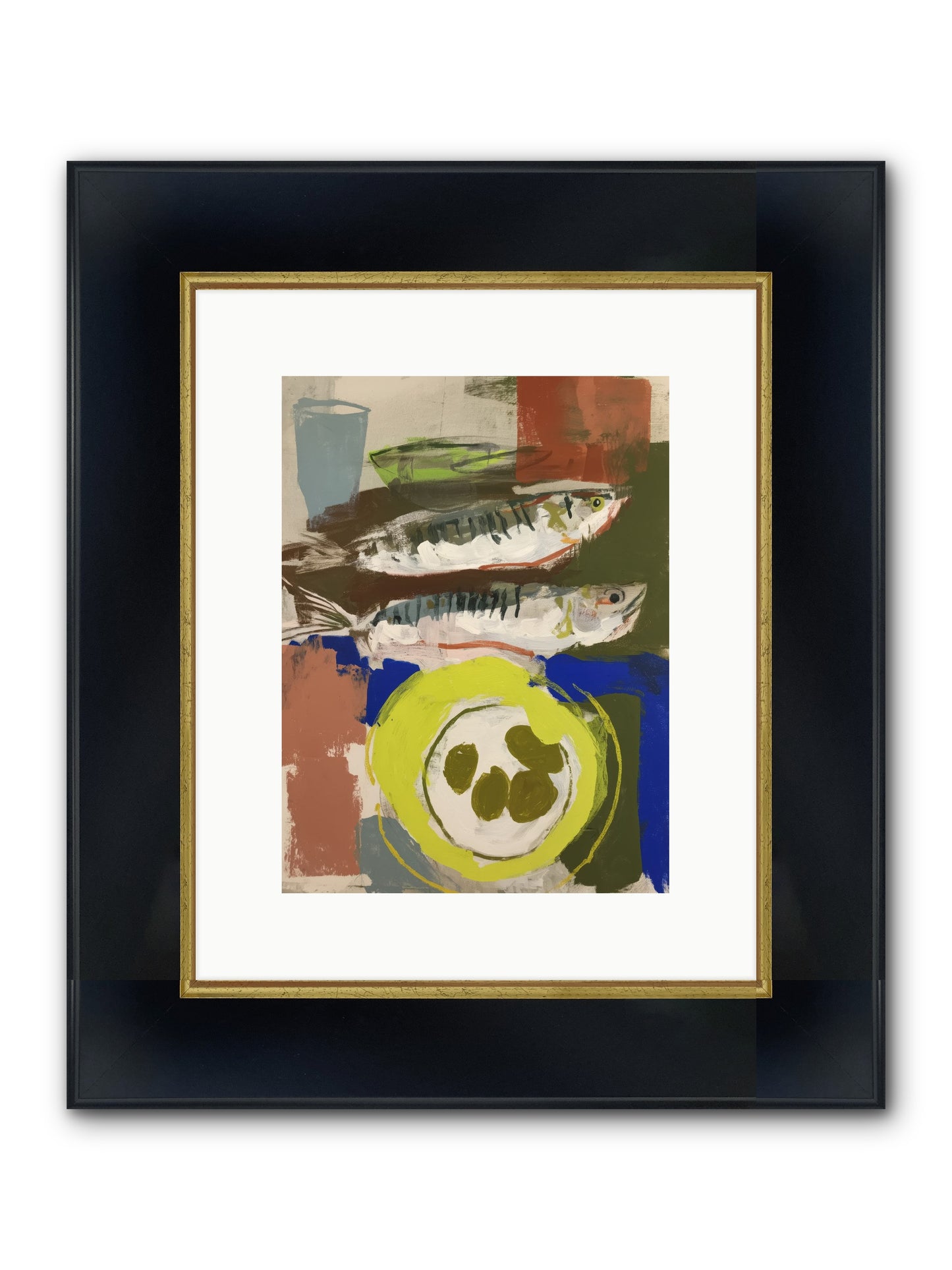 Café Reverie Framed Print - Wide Black w/Gold 9x12