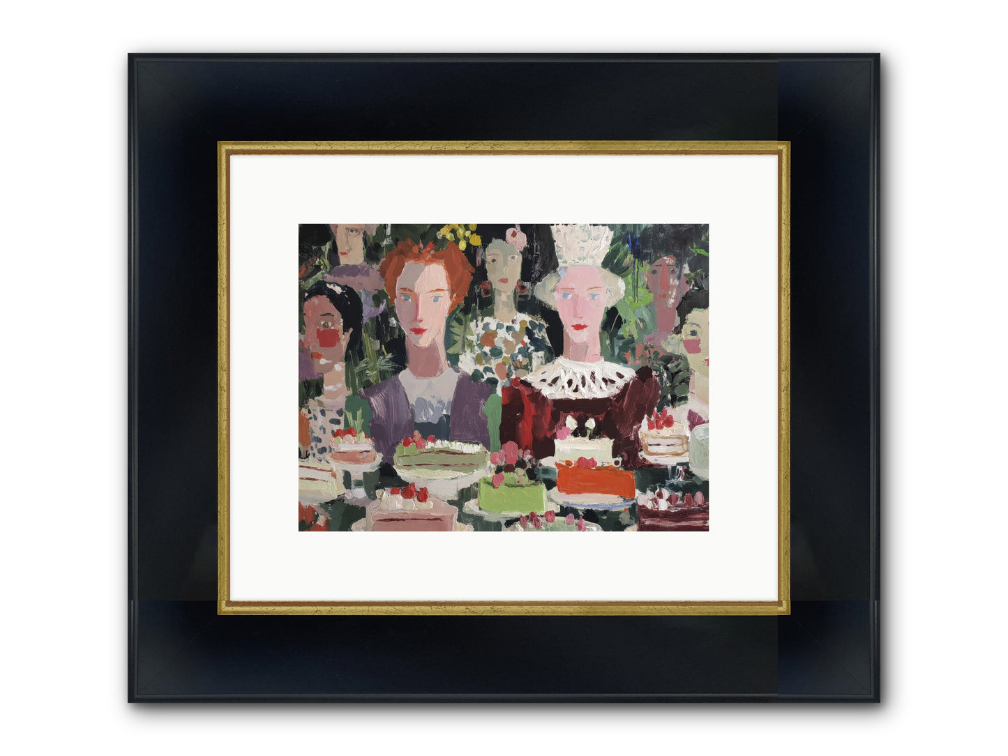 Cake Committee Framed Print - Wide Black w/Gold 12x9