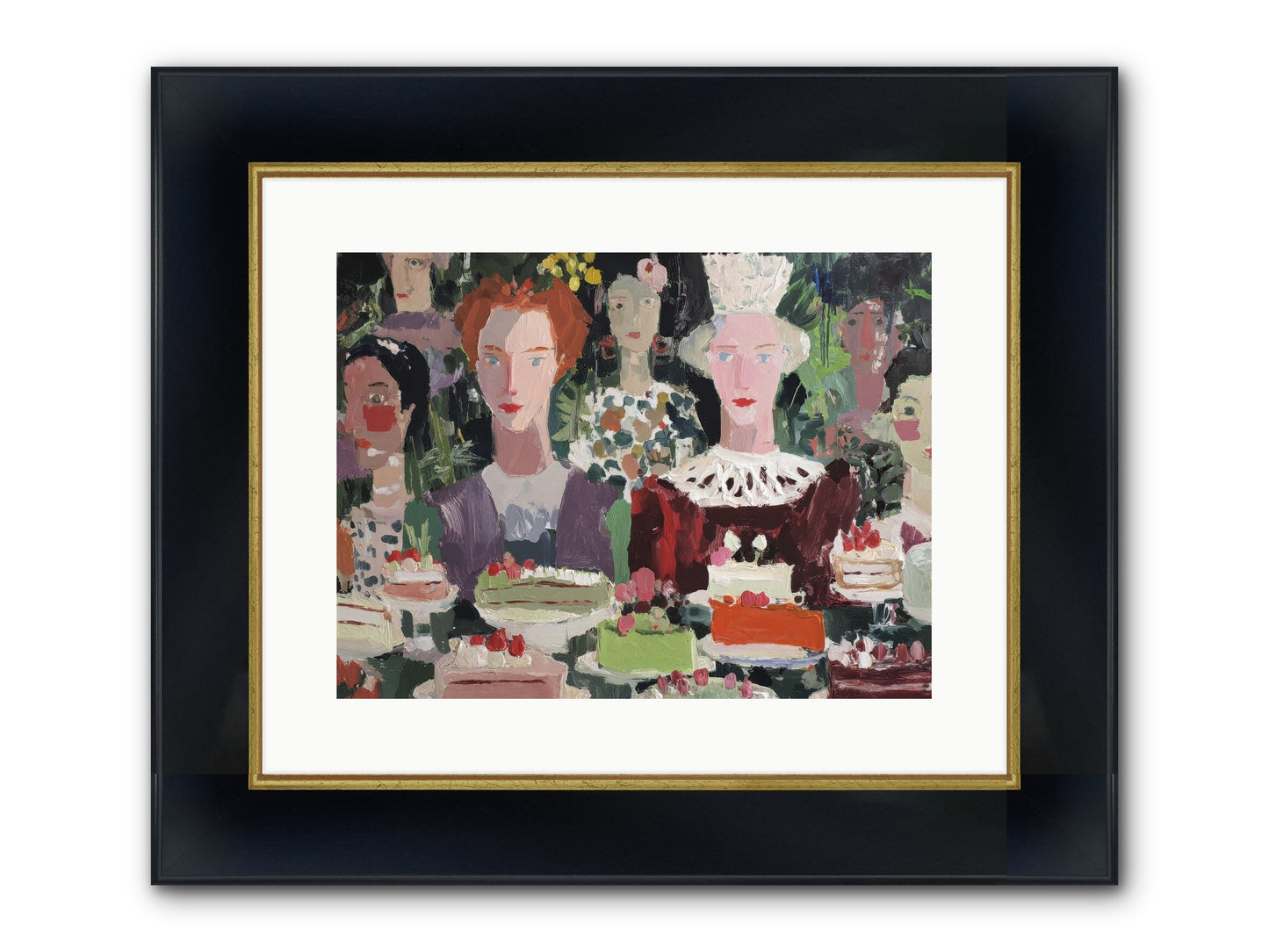 Cake Committee Framed Print - Wide Black w/Gold 16x12