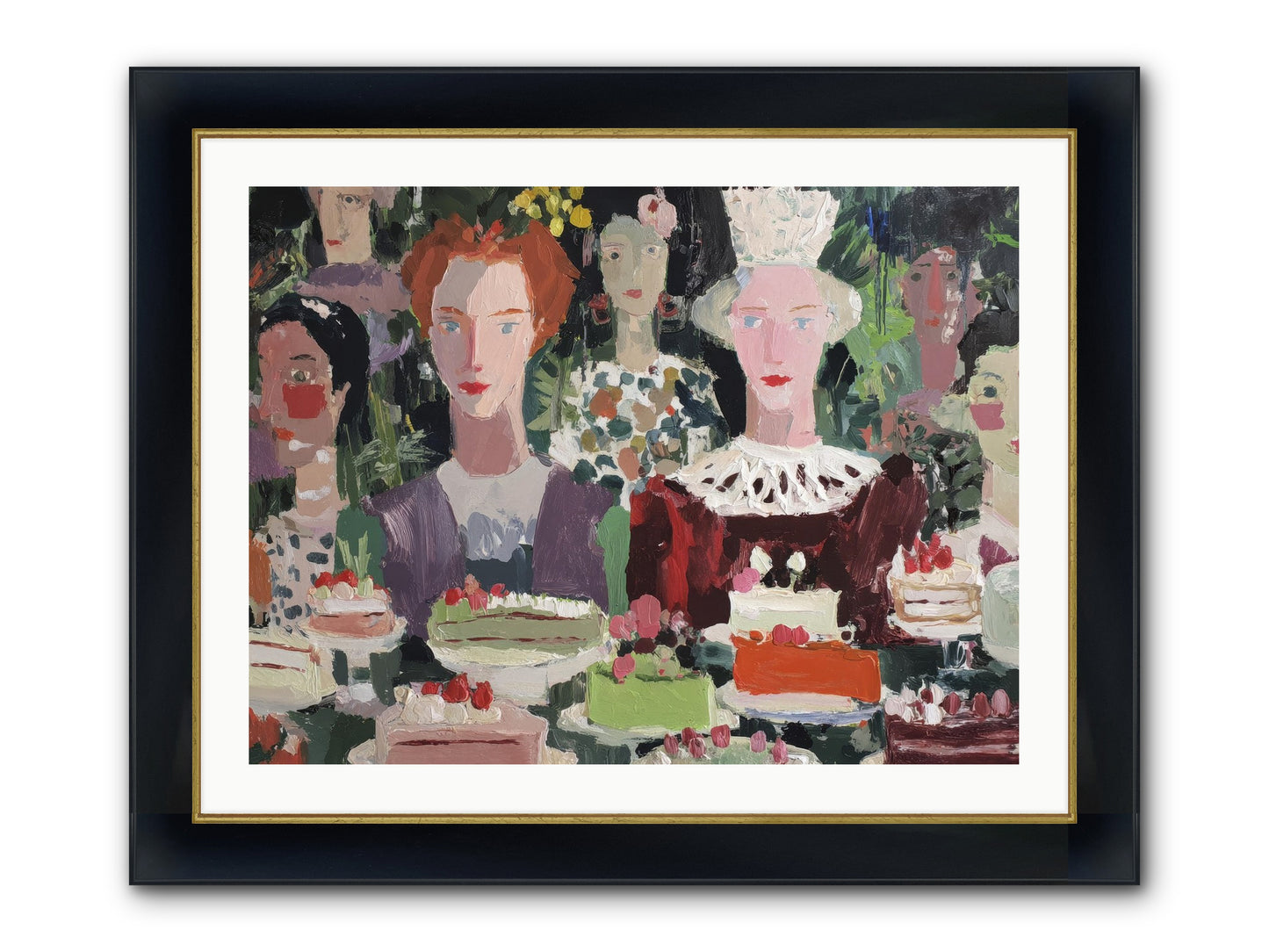 Cake Committee Framed Print - Wide Black w/Gold 32x24