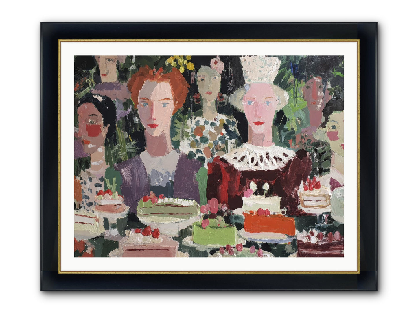 Cake Committee Framed Print - Wide Black w/Gold 40x30