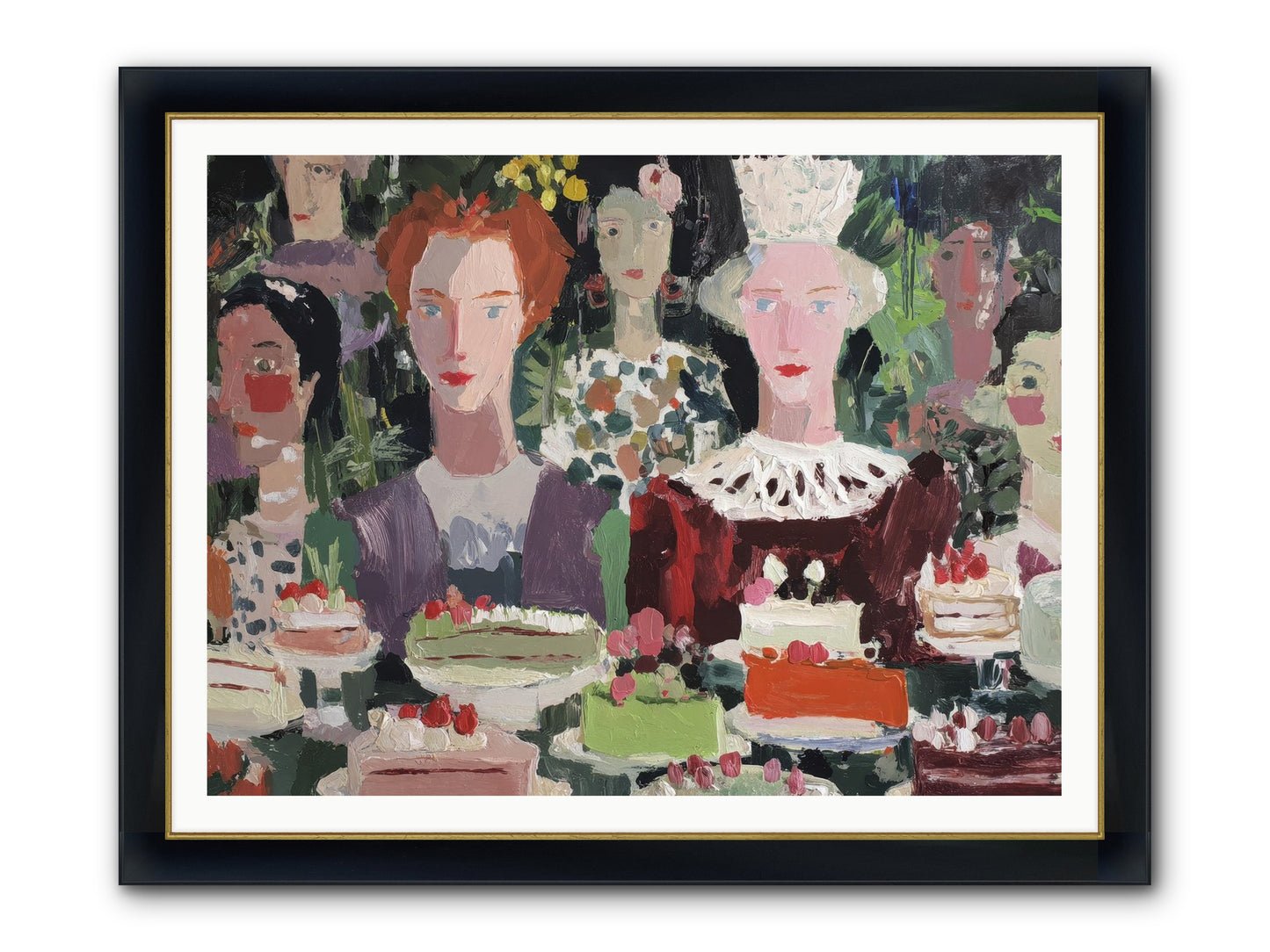 Cake Committee Framed Print - Wide Black w/Gold 48x36