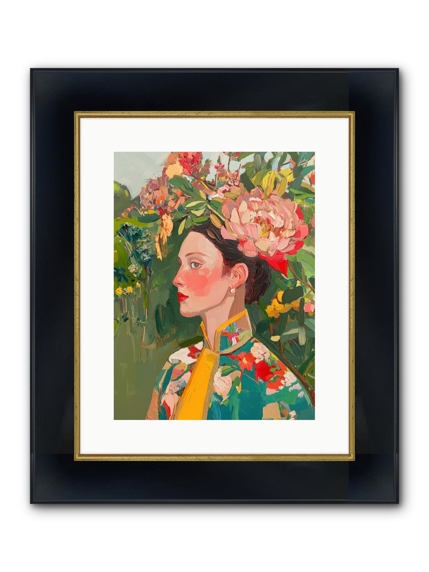Calla Ravensong Framed Print - Wide Black w/Gold 12x16