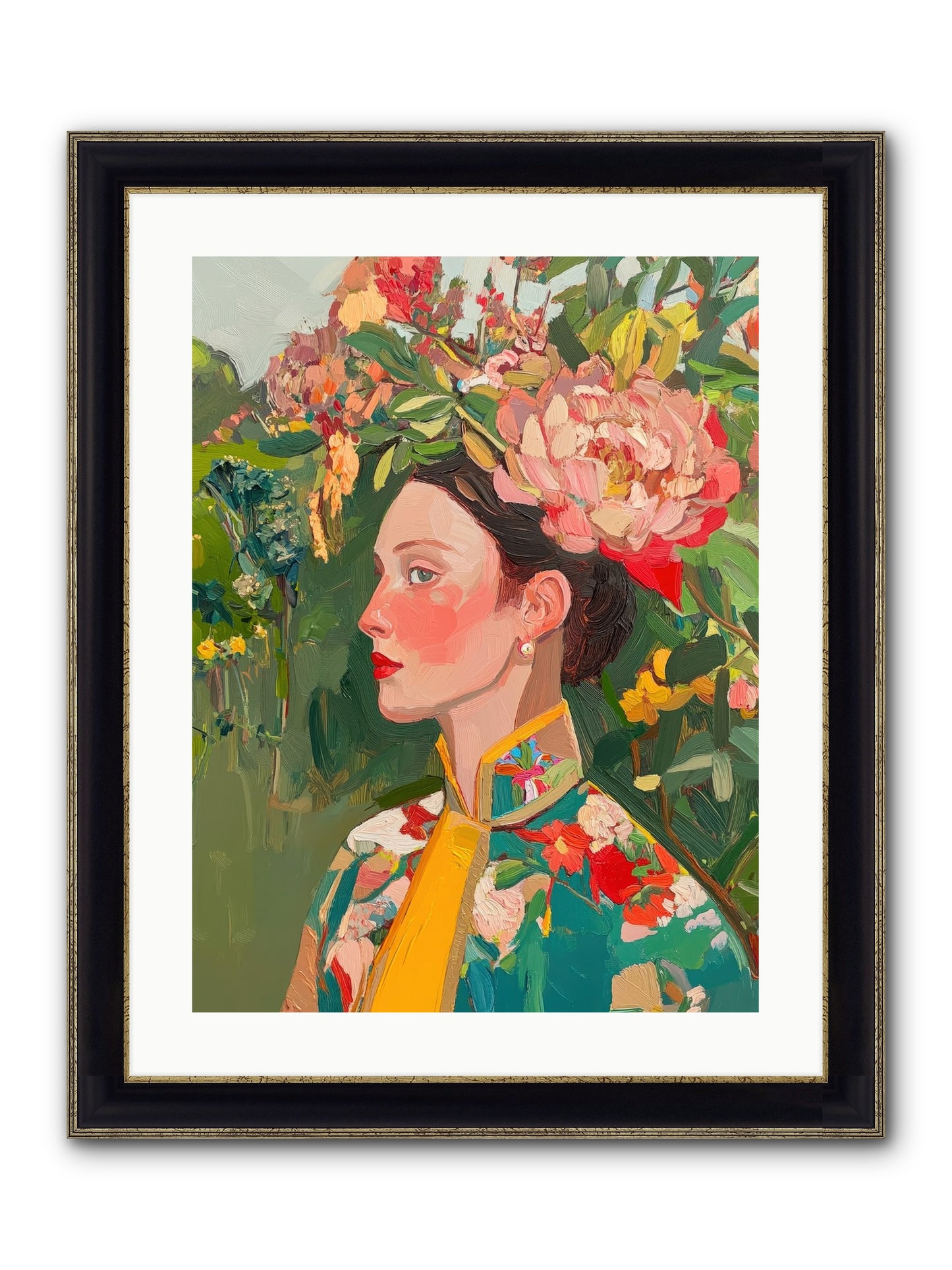 Calla Ravensong Framed Print - Black & Gold 18x24