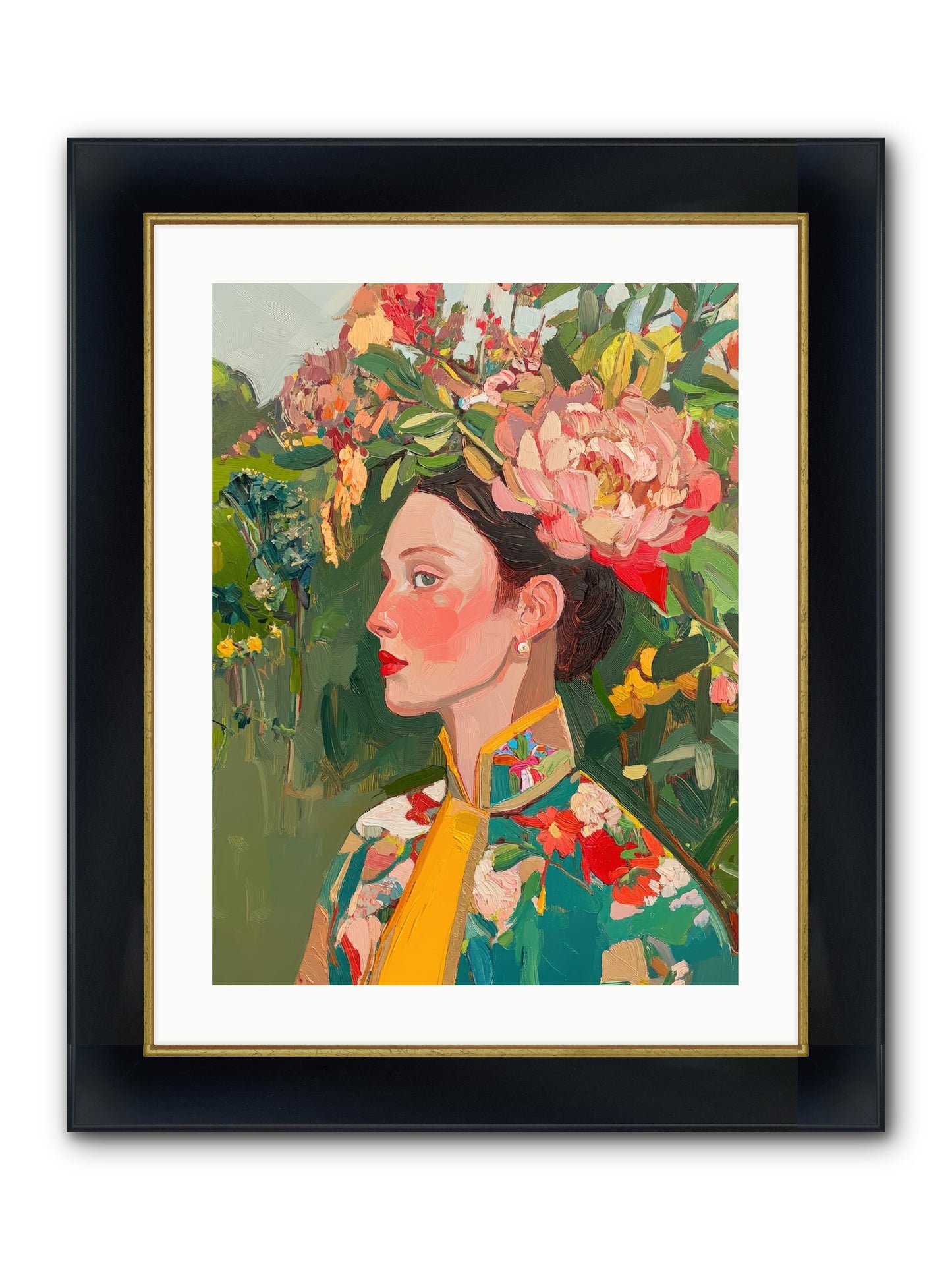Calla Ravensong Framed Print - Wide Black w/Gold 18x24