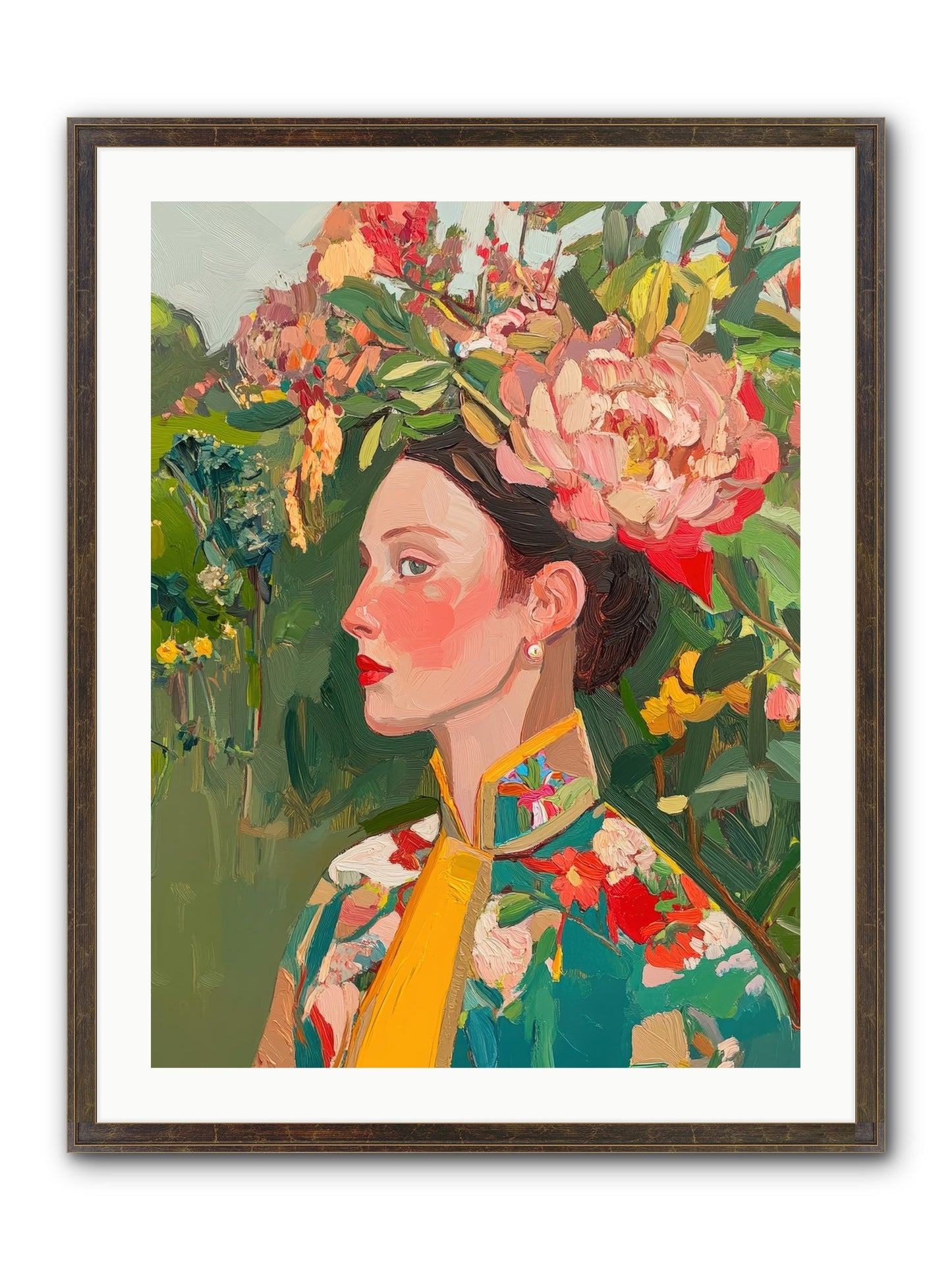 Calla Ravensong Framed Print - Slimwoods Black/Gold 24x32