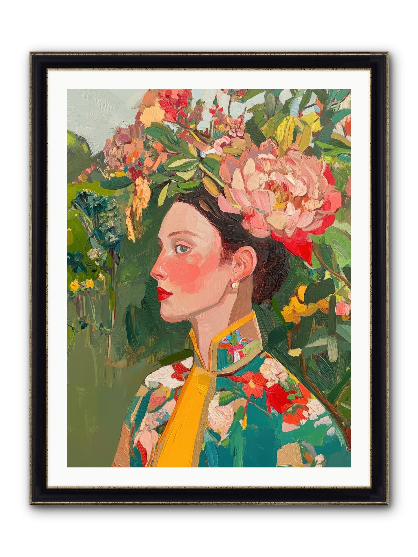 Calla Ravensong Framed Print - Black & Gold 30x40