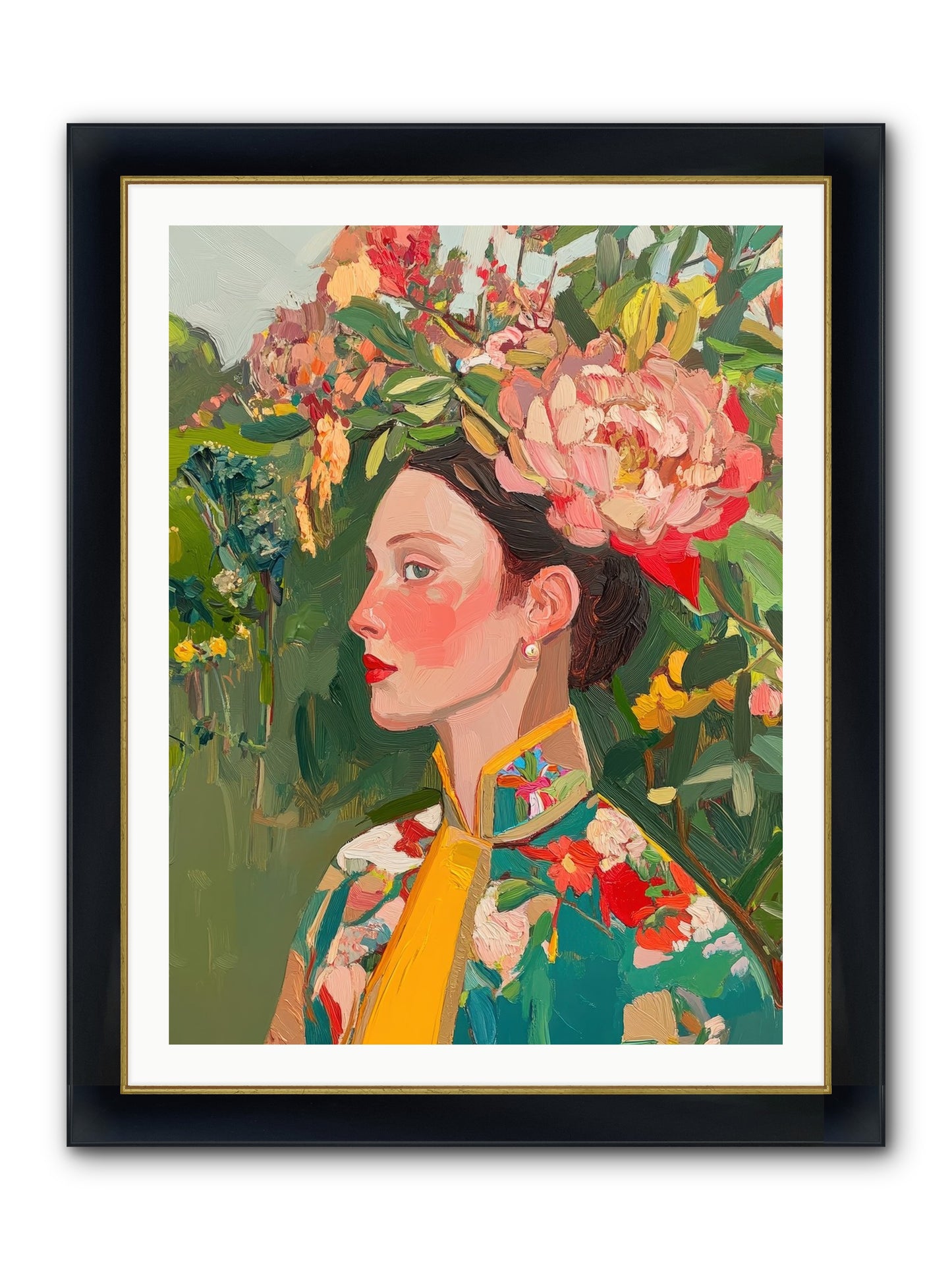 Calla Ravensong Framed Print - Wide Black w/Gold 30x40