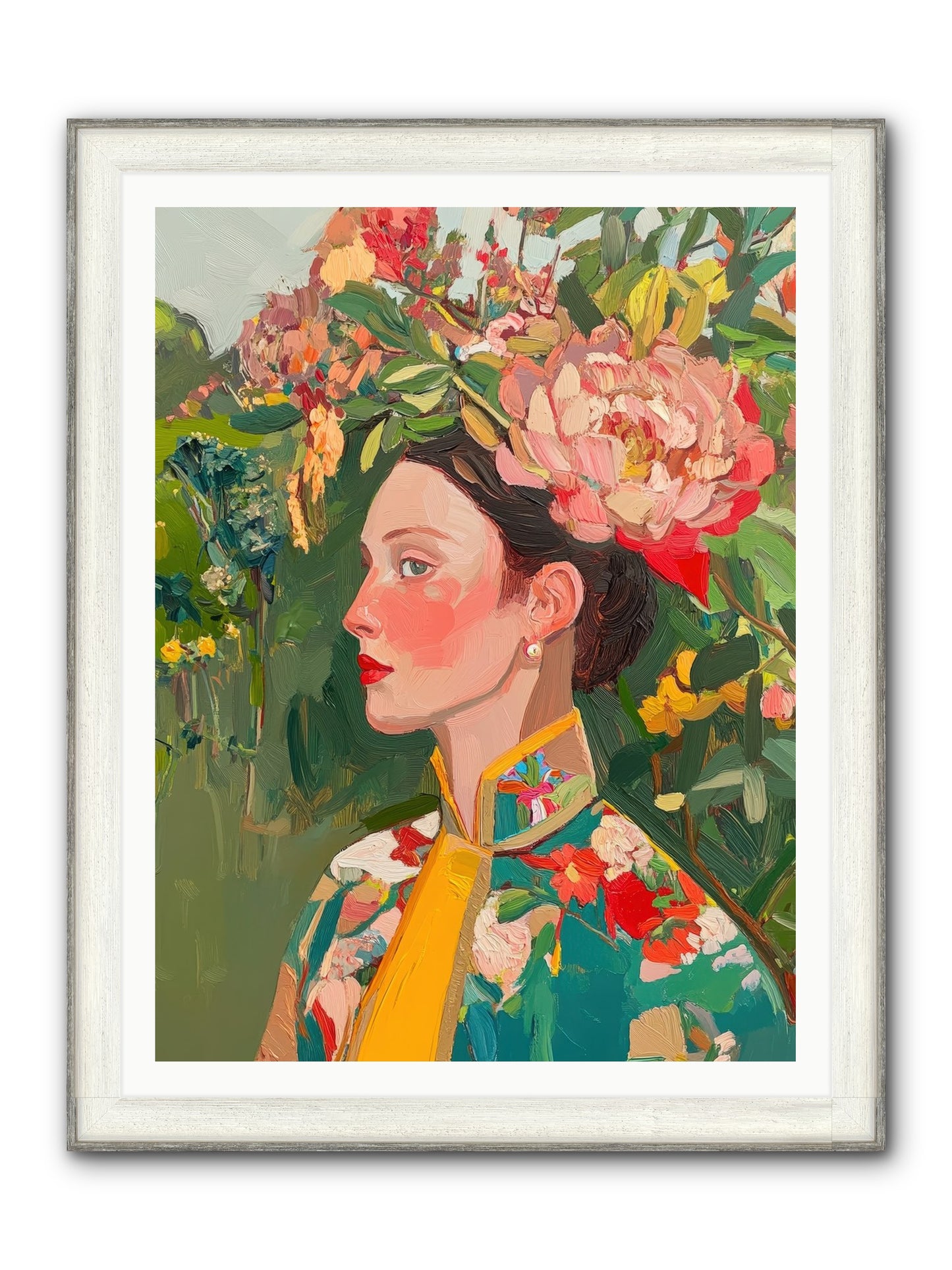 Calla Ravensong Framed Print - Driftwood White 36x48