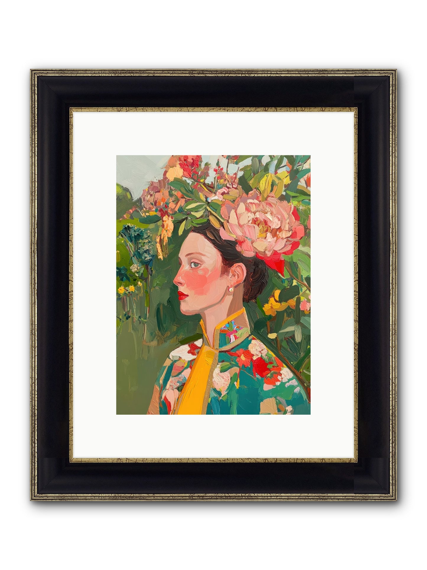 Calla Ravensong Framed Print - Black & Gold 9x12