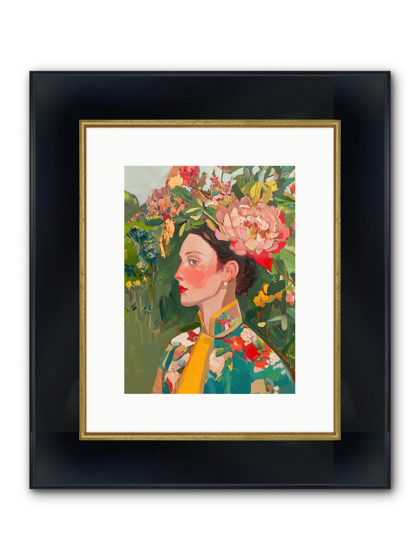 Calla Ravensong Framed Print - Wide Black w/Gold 9x12