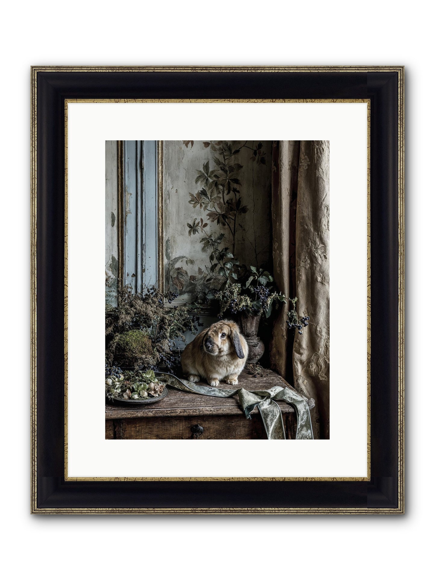 Cambria Framed Print - Black & Gold 12x16