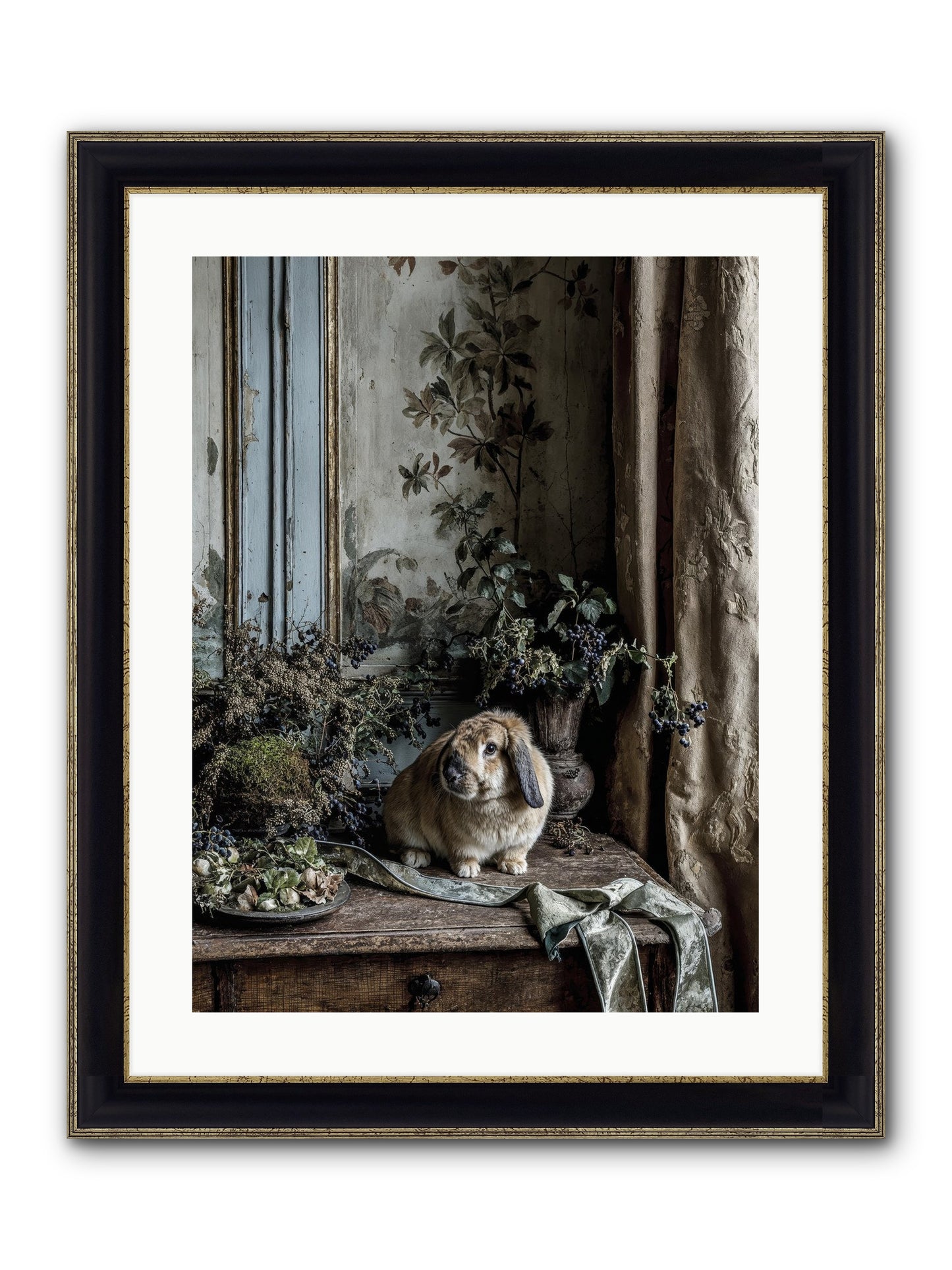 Cambria Framed Print - Black & Gold 18x24