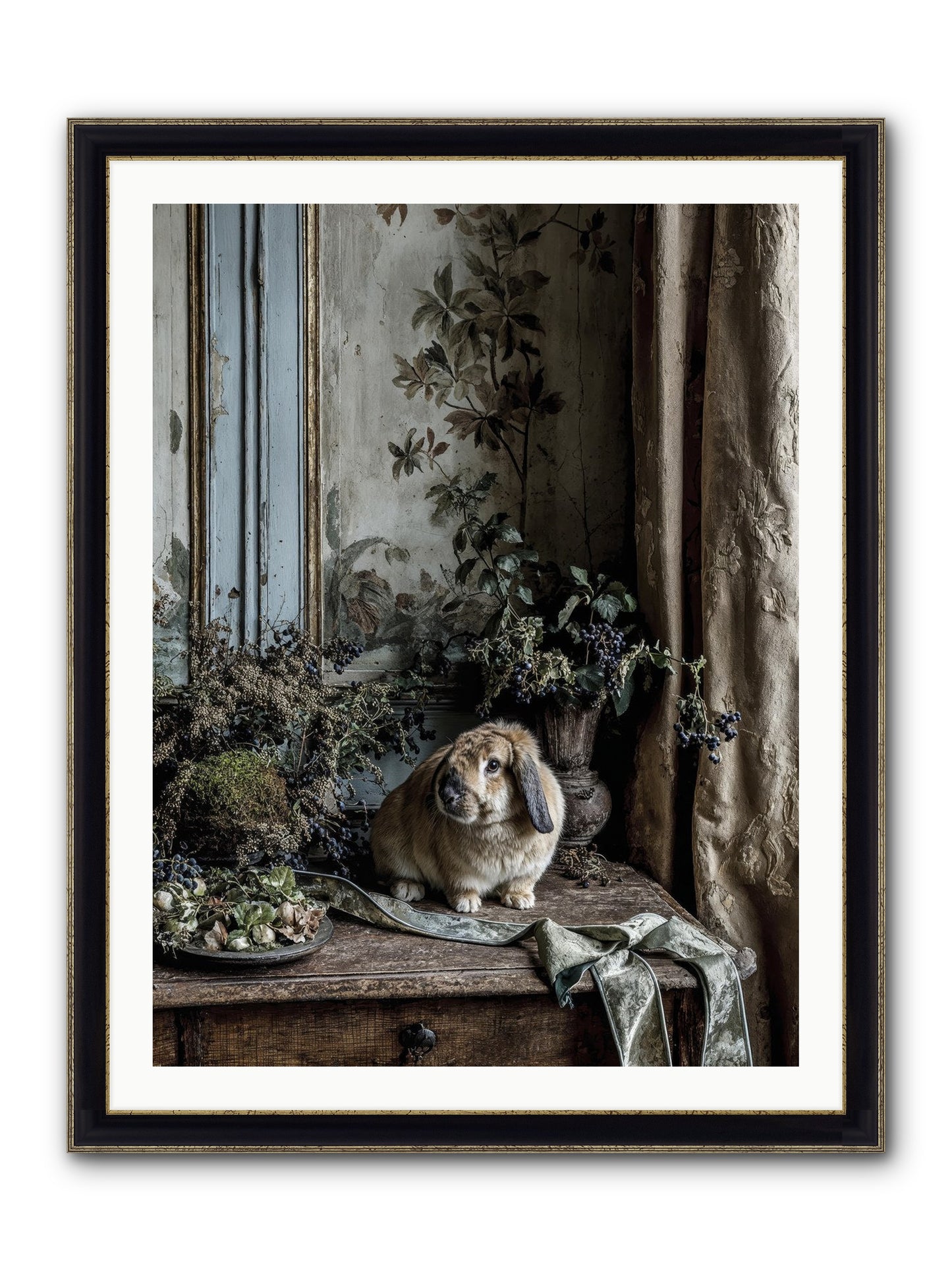 Cambria Framed Print - Black & Gold 30x40