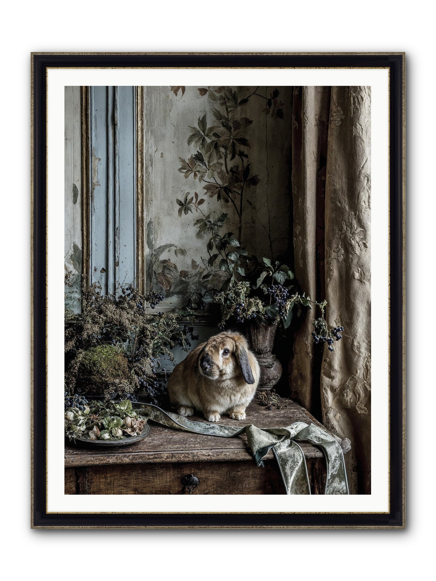 Cambria Framed Print - Black & Gold 36x48
